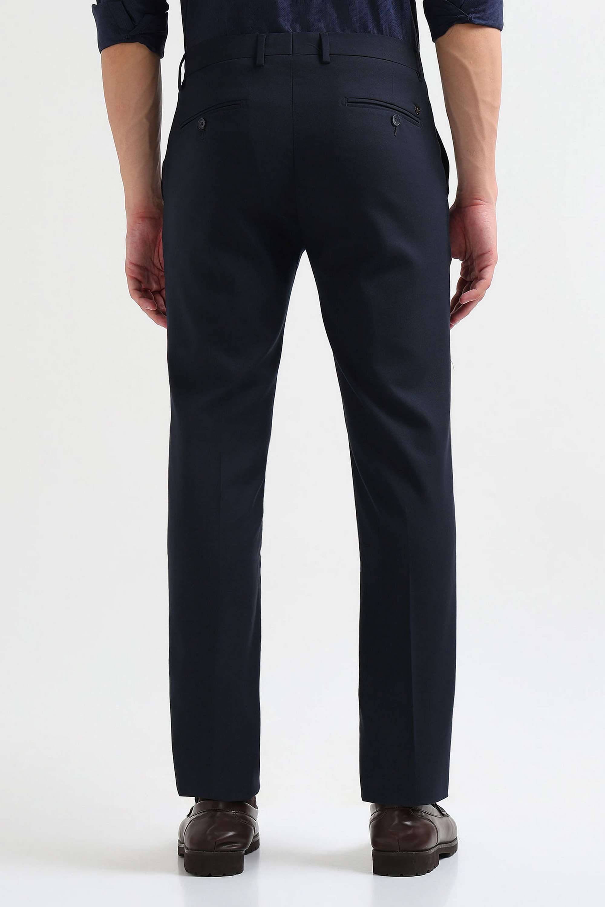 Geometric-Print-Polyester-Regular-Fit-Men-Formal-Wear-Trouser