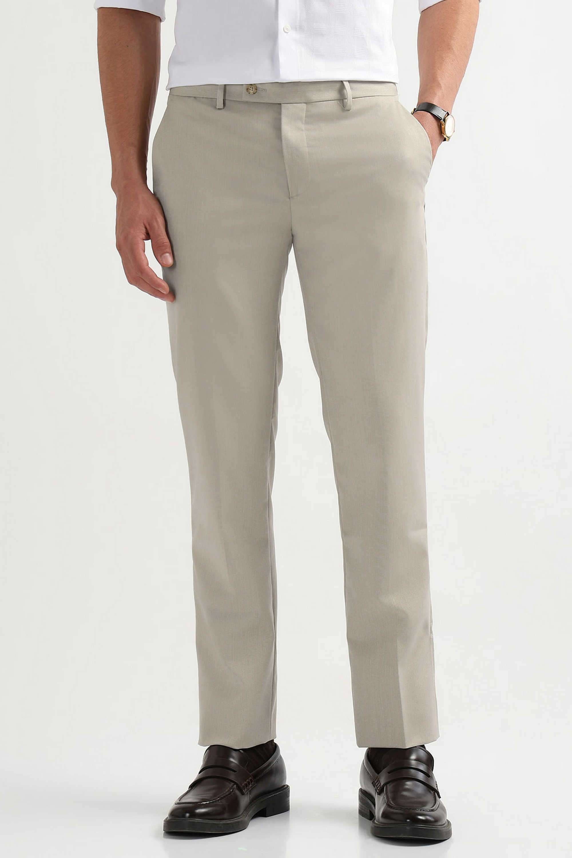 Solid-Blended-Fabric-Regular-Fit-Men-Formal-Wear-Trouser
