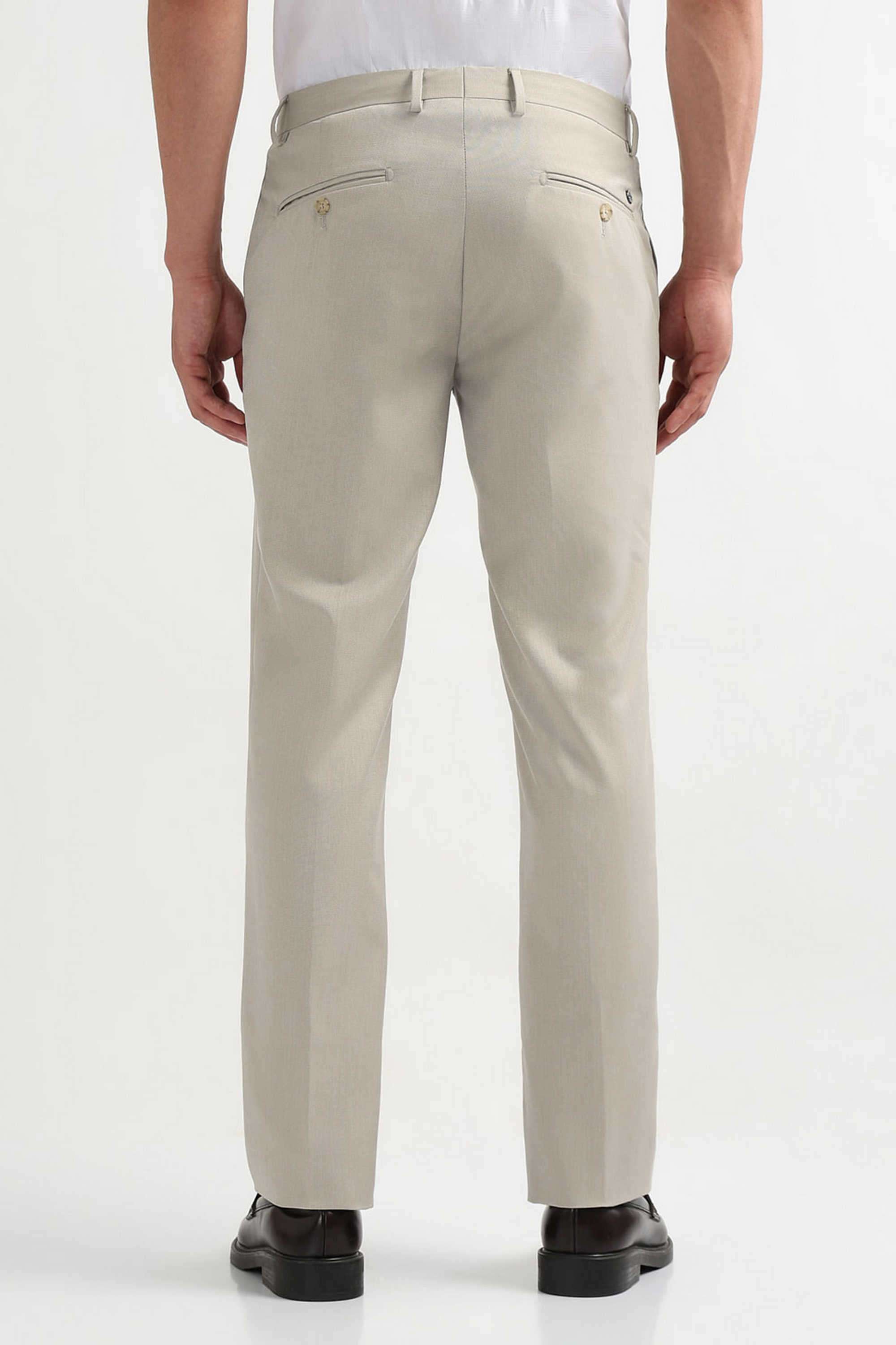Solid-Blended-Fabric-Regular-Fit-Men-Formal-Wear-Trouser