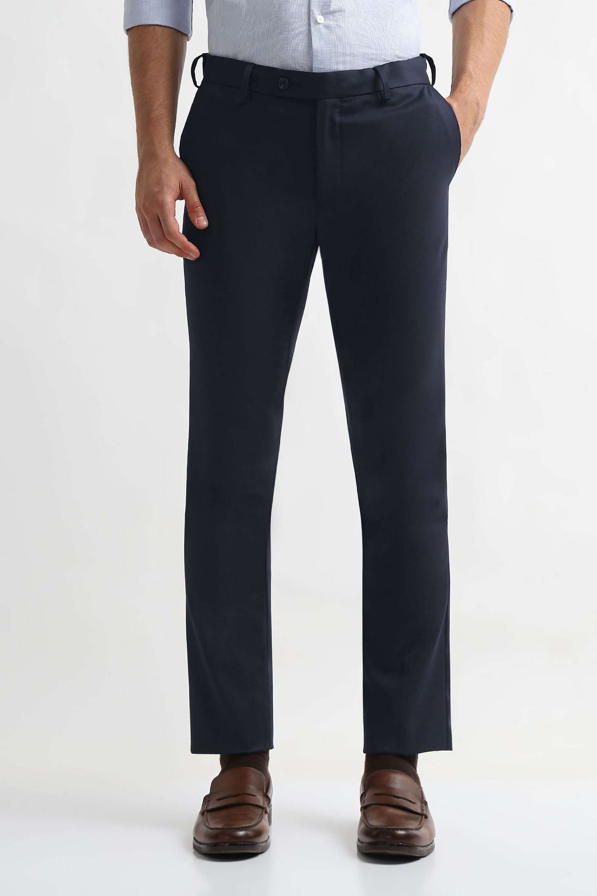 Dobby-Blended-Fabric-Regular-Fit-Men-s-Casual-Wear-Trousers