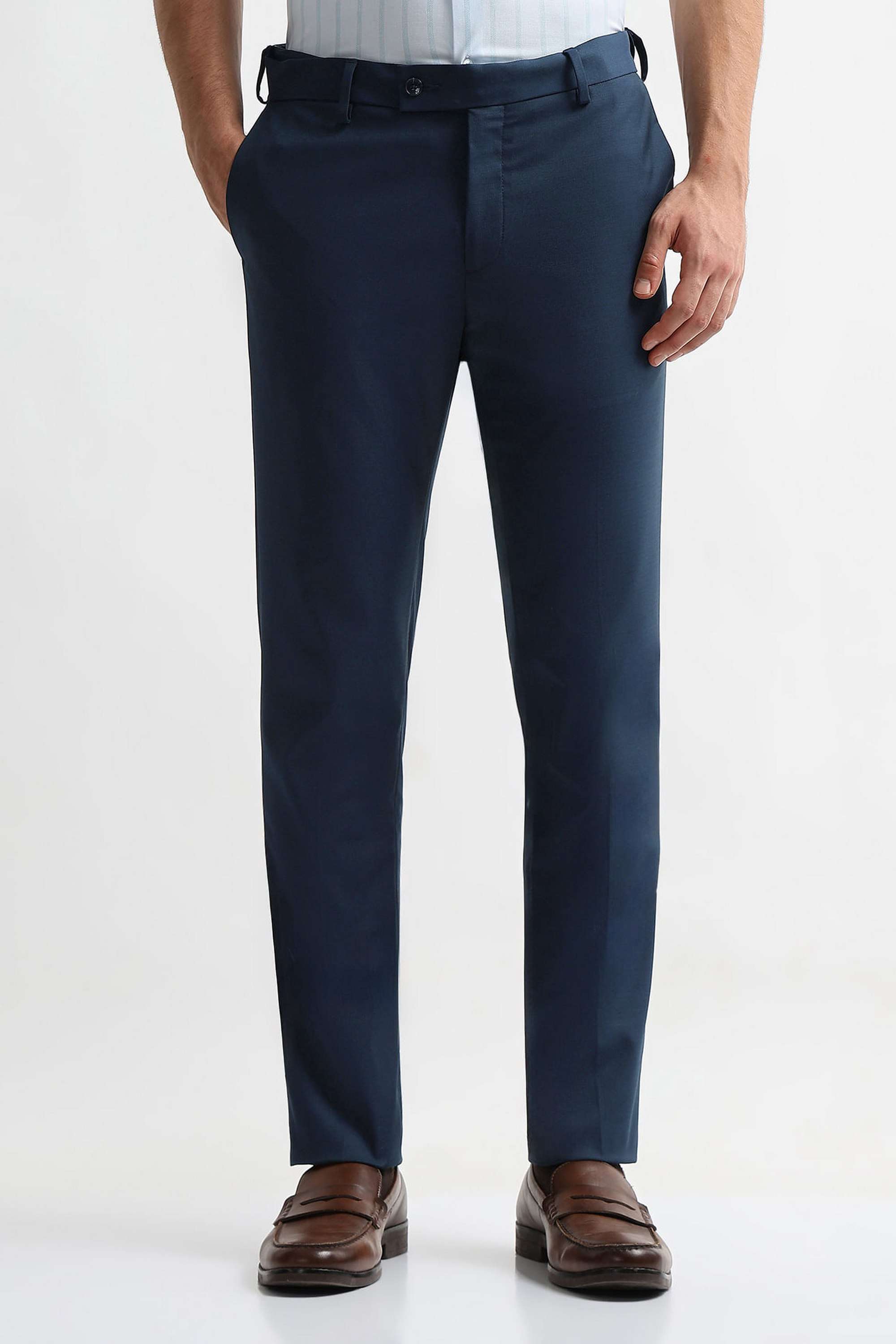 Checks-Blended-Fabric-Regular-Fit-Men-s-Casual-Wear-Trousers