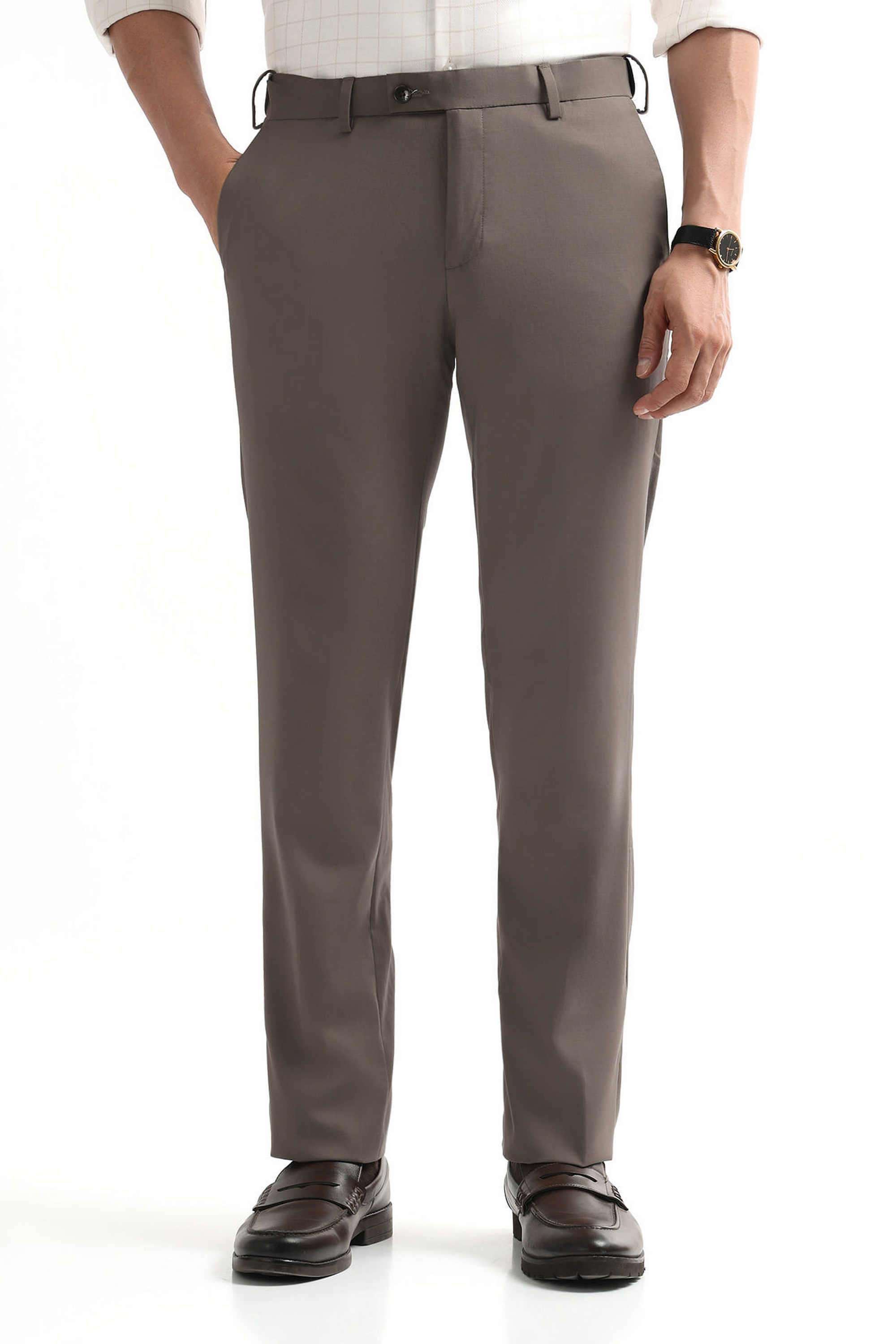 Solid-Polyester-Regular-Fit-Men-Formal-Wear-Trouser