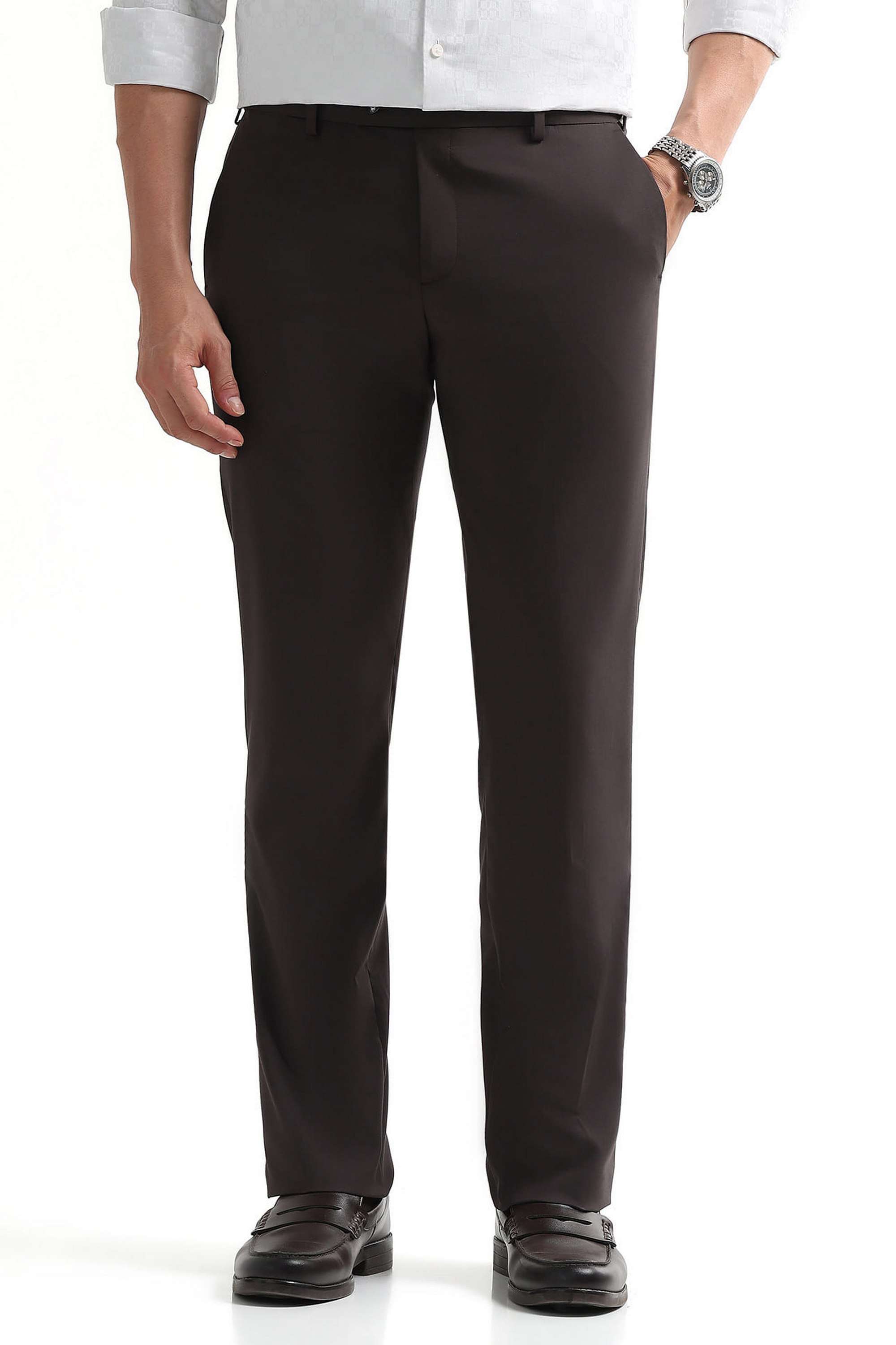 Solid-Polyester-Regular-Fit-Men-Formal-Wear-Trouser
