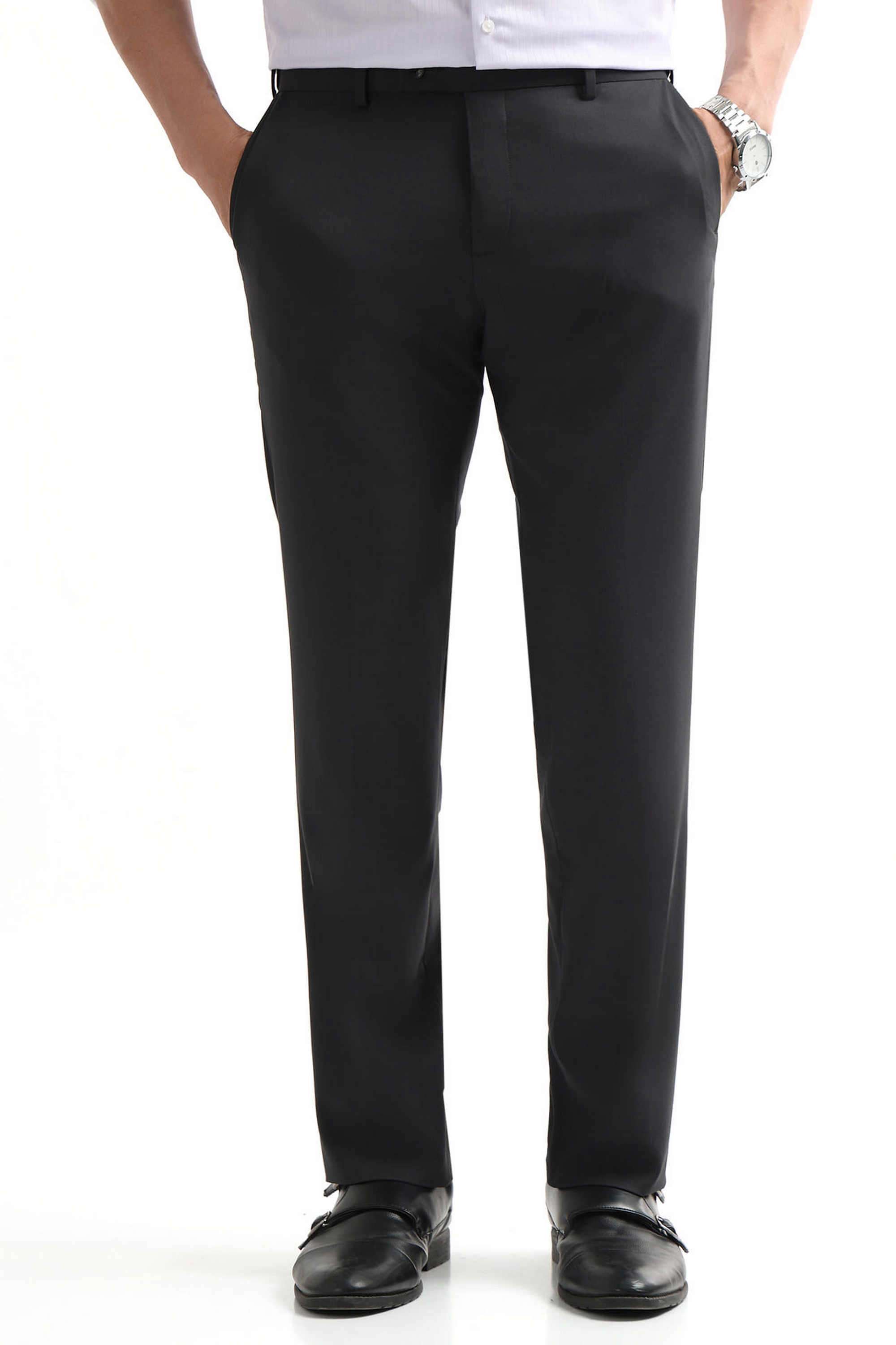 Solid-Polyester-Regular-Fit-Men-Formal-Wear-Trouser