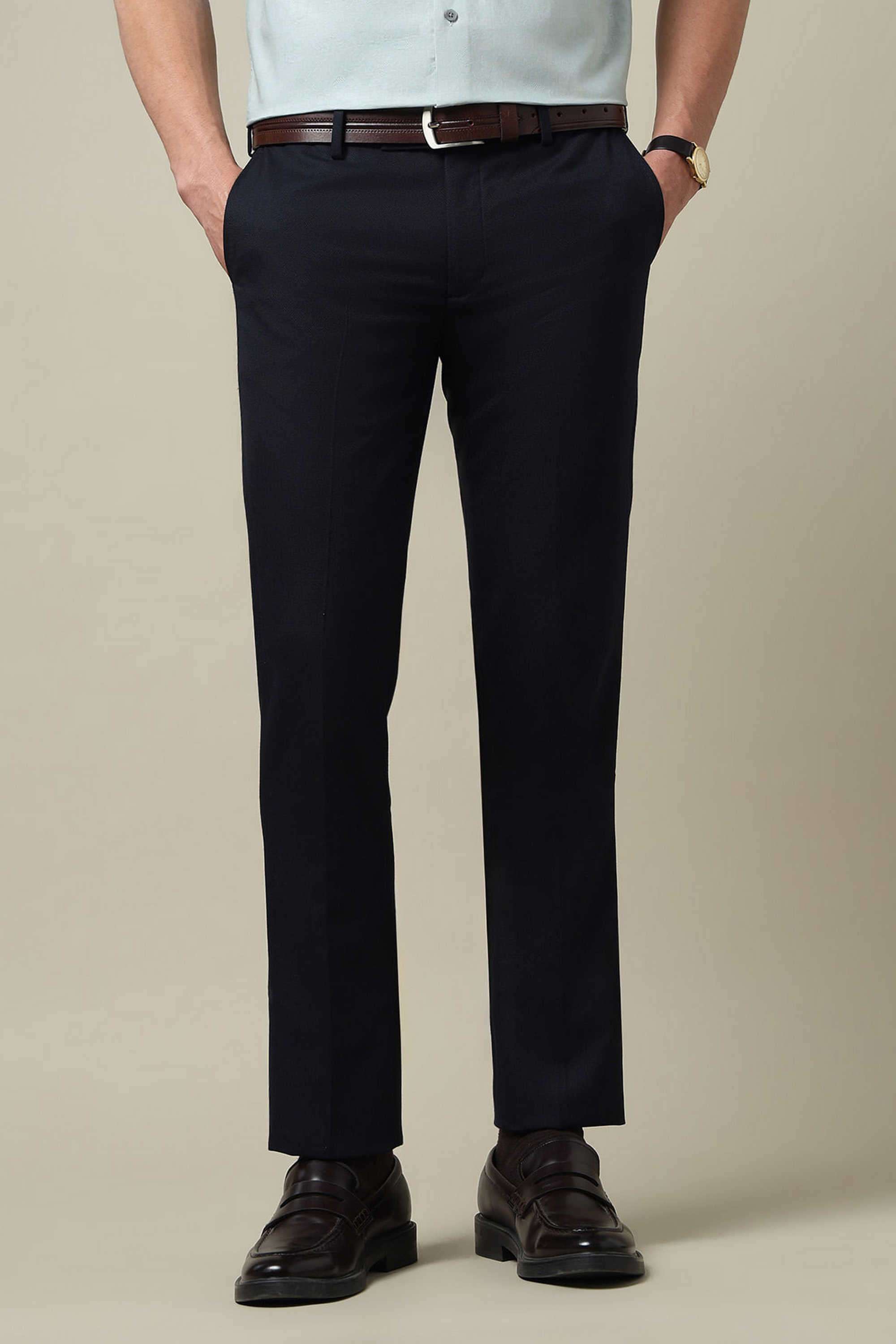 Solid-Blended-Fabric-Regular-Fit-Men-s-Formal-Trousers