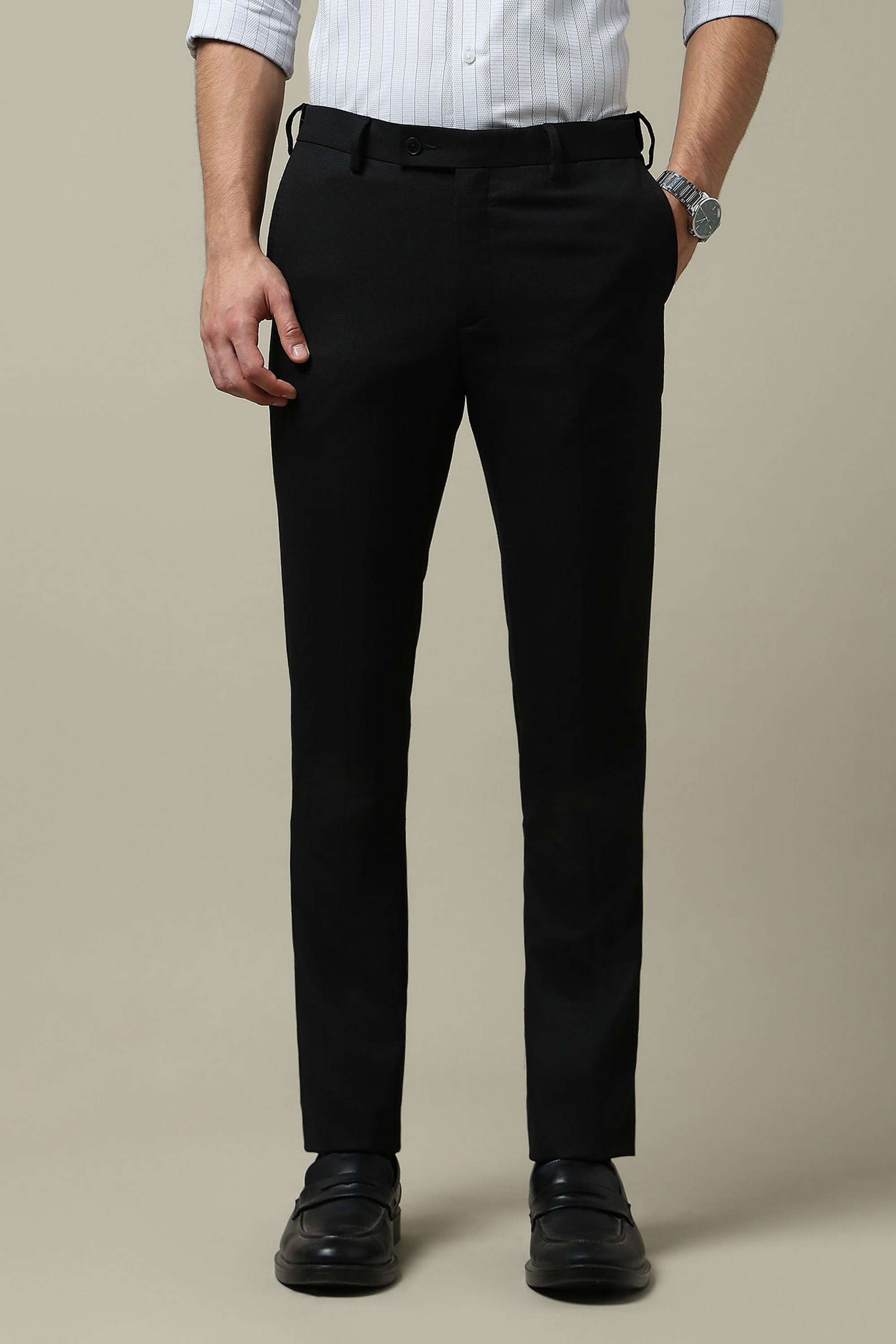 Dobby-Blended-Fabric-Regular-Fit-Men-s-Casual-Wear-Trousers