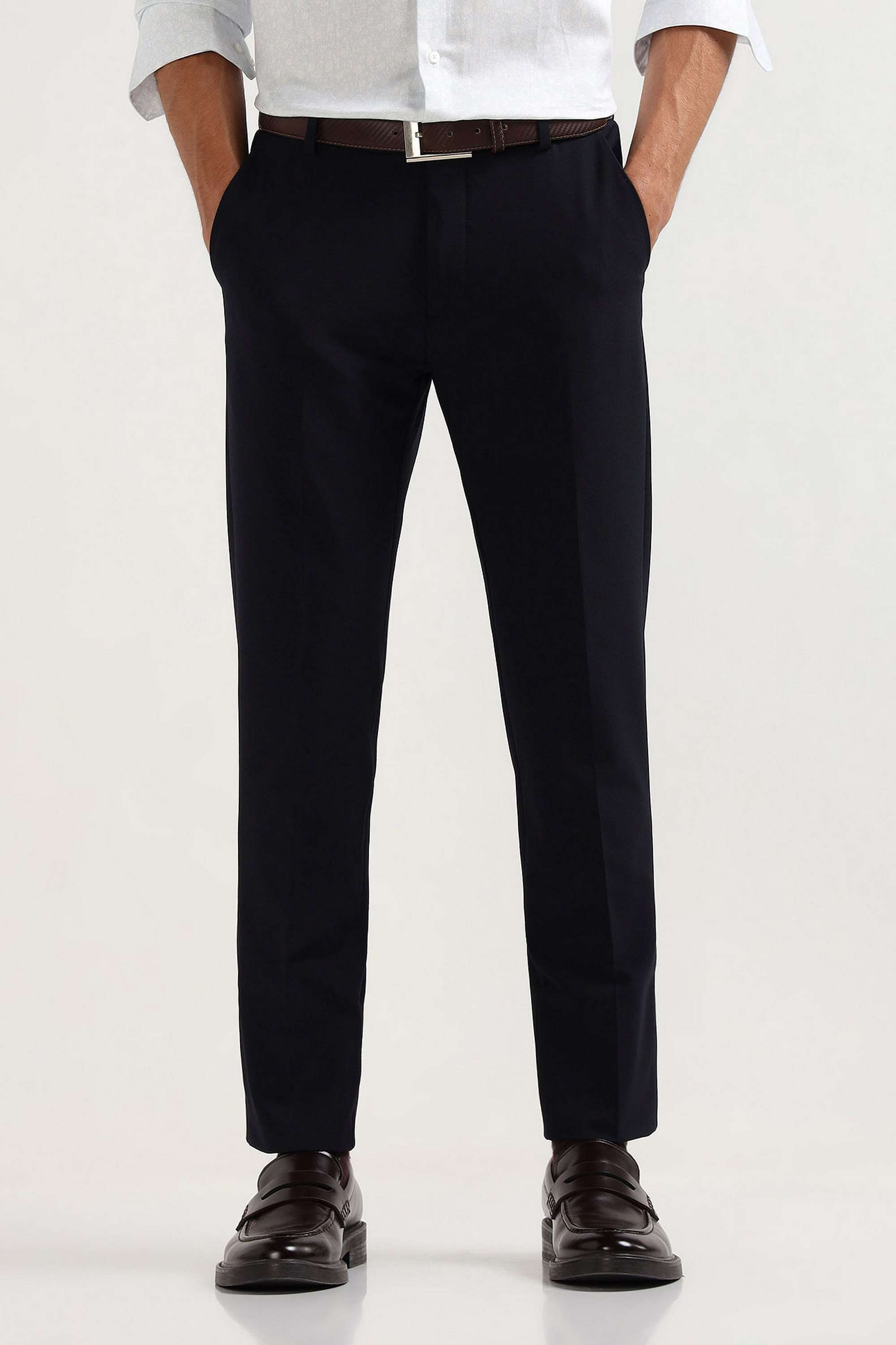 Solid-Blended-Fabric-Super-Slim-Fit-Men-Formal-Wear-Trouser