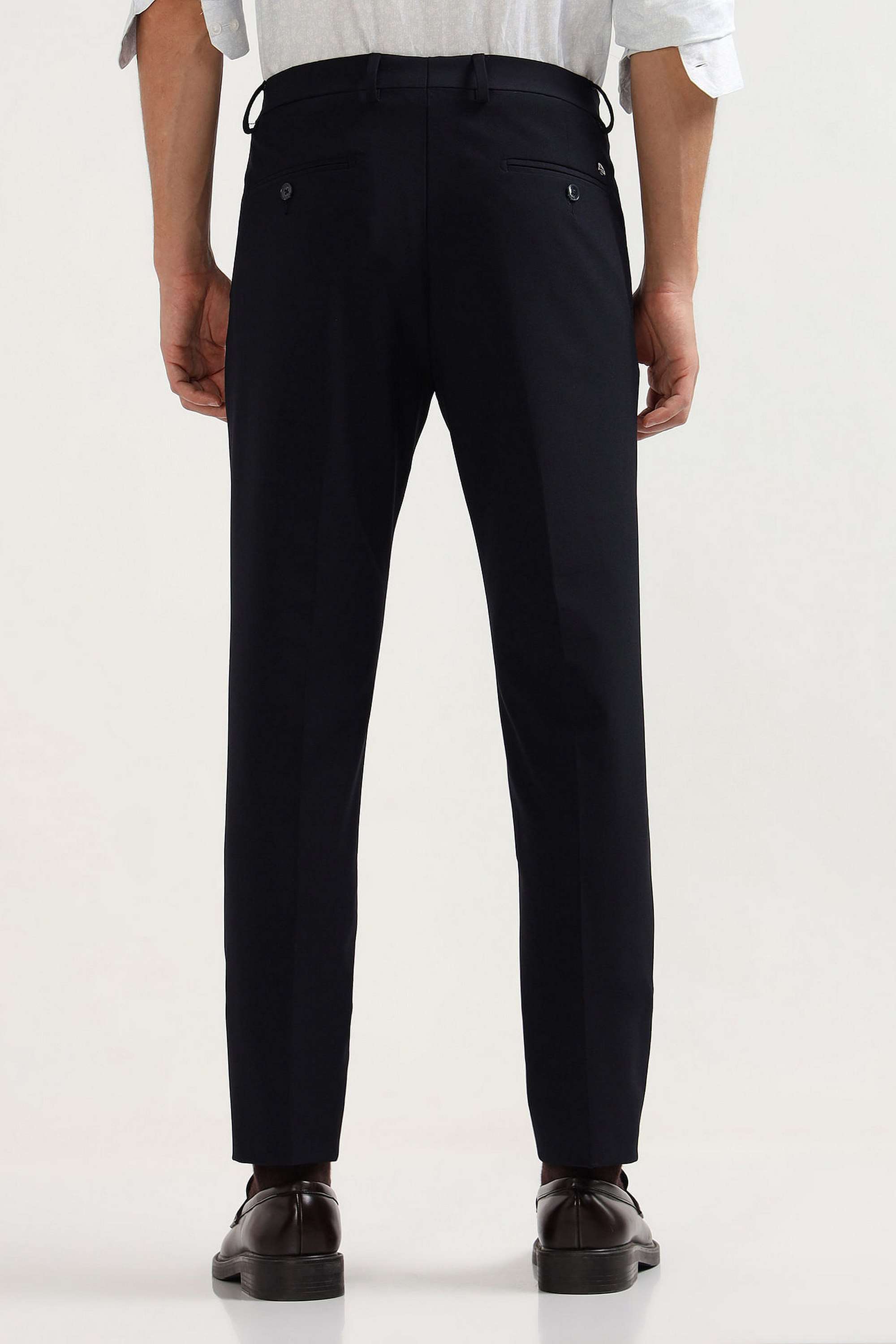 Solid-Blended-Fabric-Super-Slim-Fit-Men-Formal-Wear-Trouser