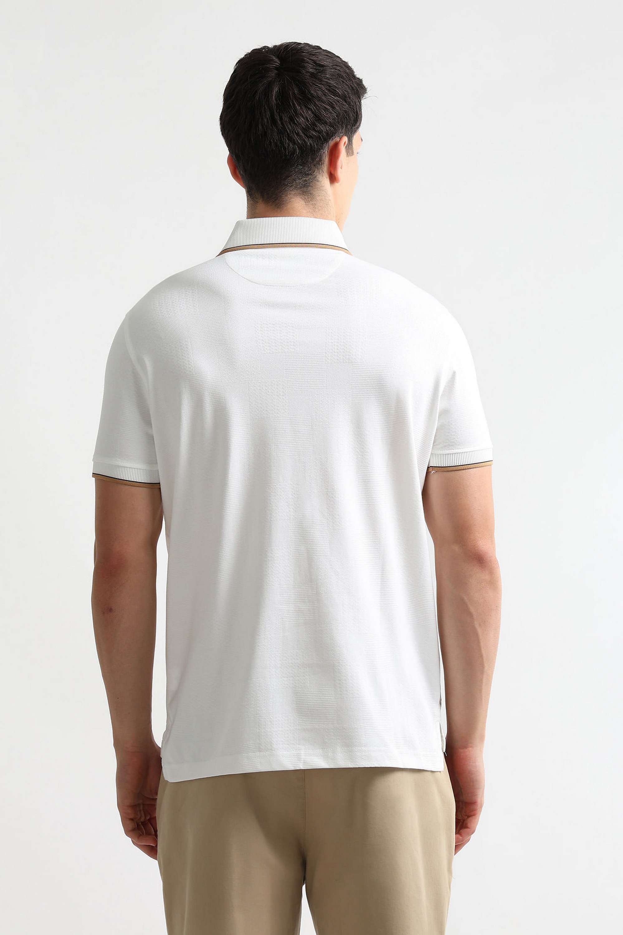 Solid-Cotton-Blend-Polo-Men-s-T-Shirt