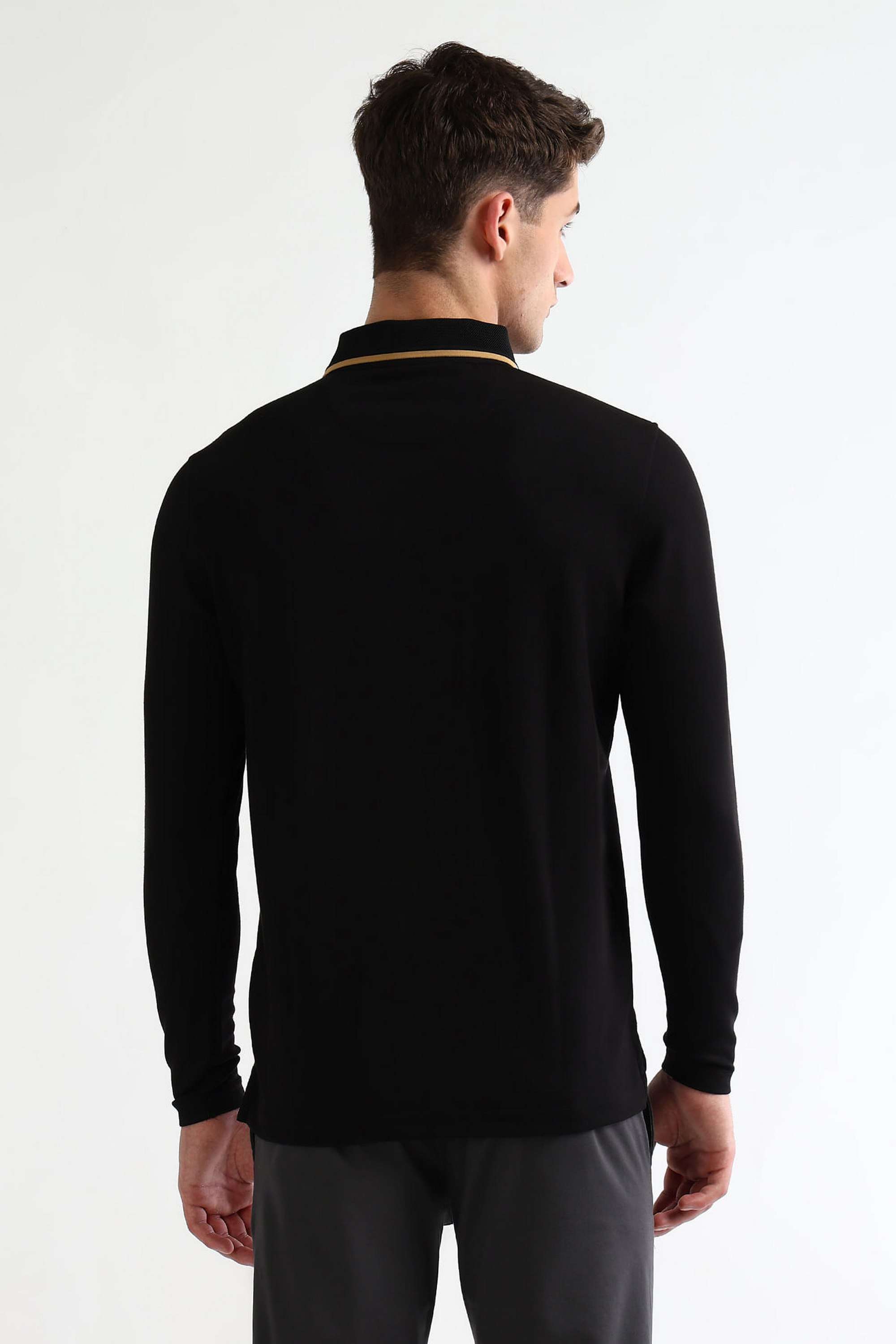 Solid-Cotton-Blend-Polo-Men-s-T-Shirt