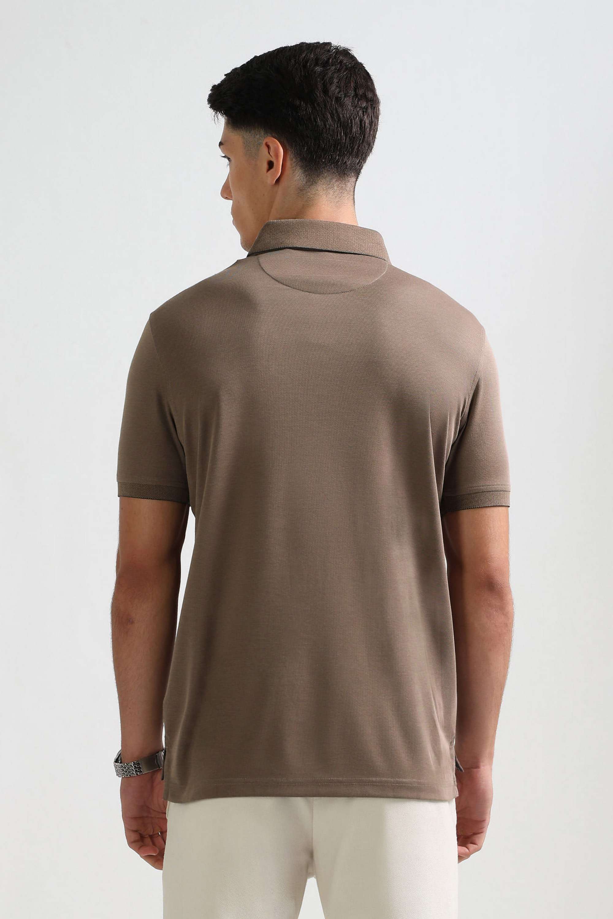 Solid-Cotton-Blend-Polo-Men-s-T-Shirt