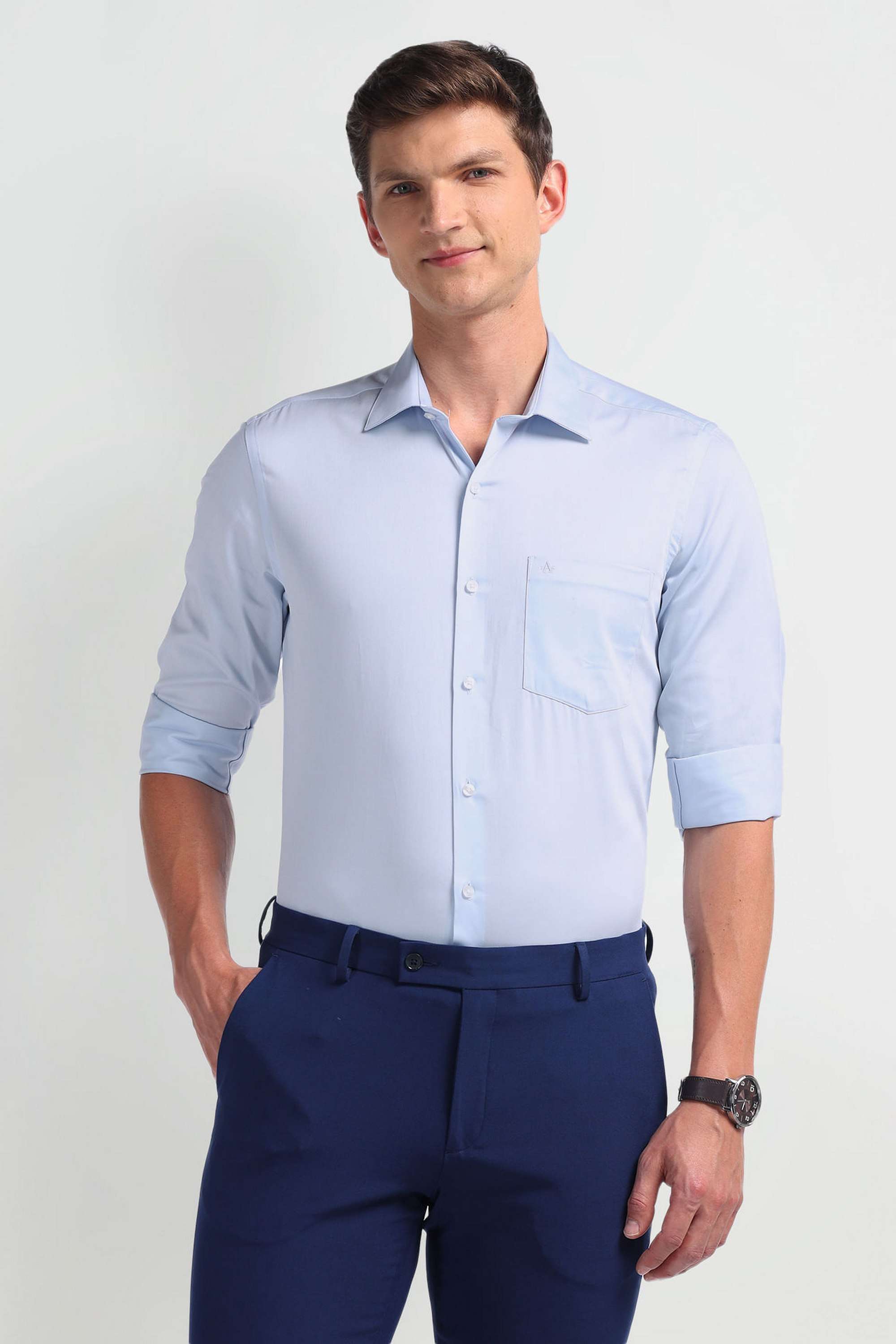 Solid-Cotton-Regular-Fit-Men-s-Casual-Wear-Shirt