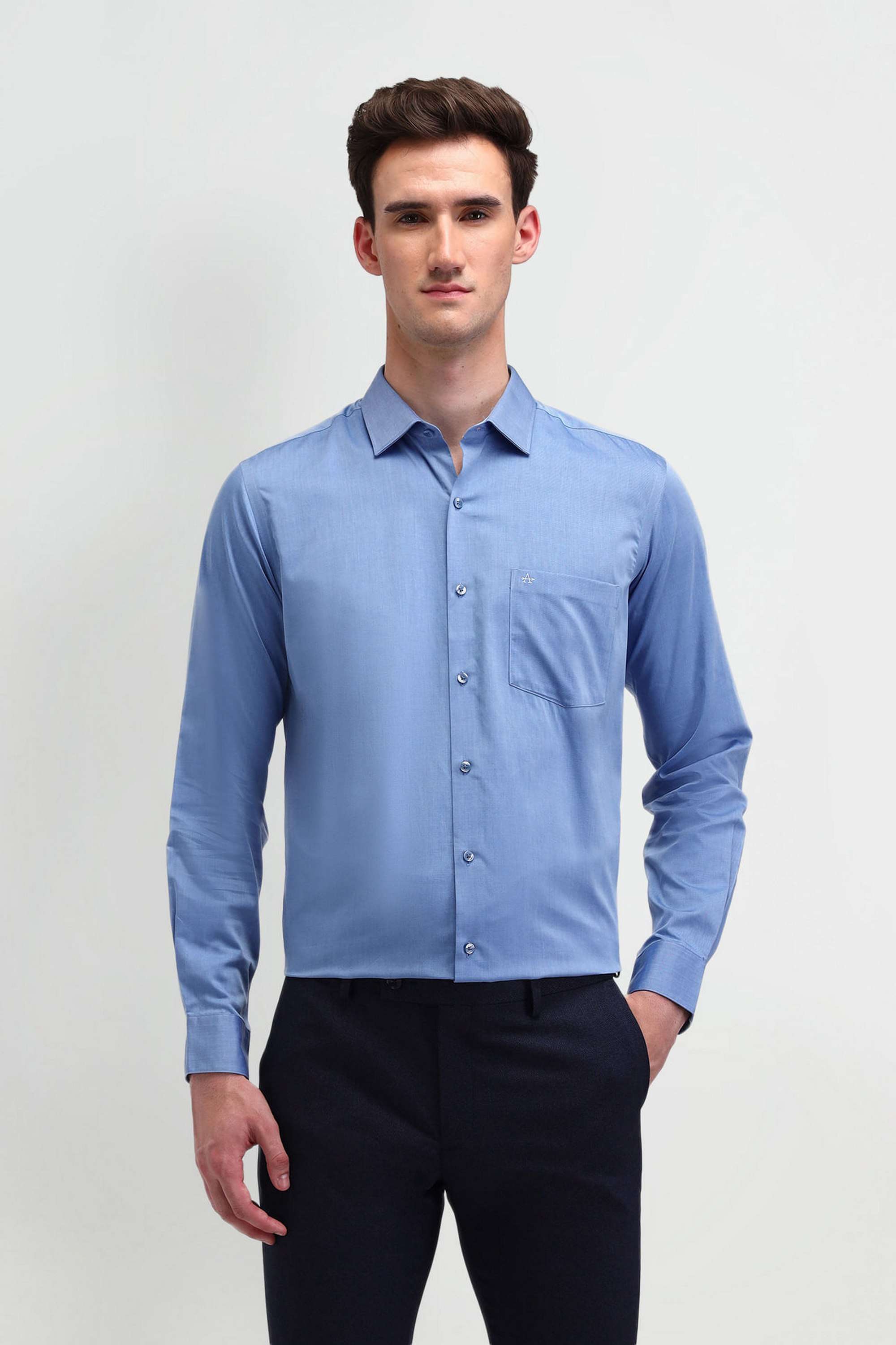 Solid-Cotton-Regular-Fit-Men-s-Shirt