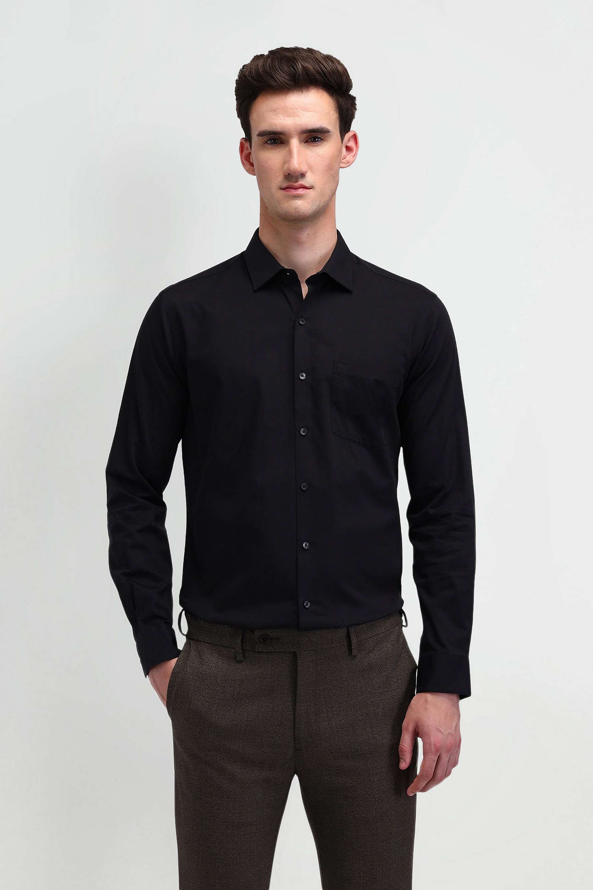 Solid-Cotton-Regular-Fit-Men-s-Casual-Wear-Shirt