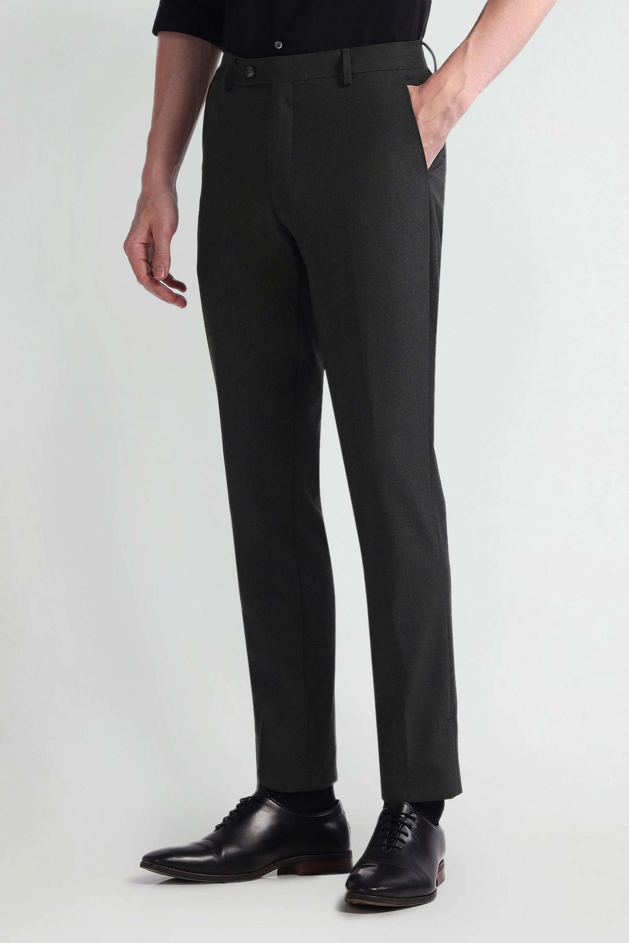 Solid-Blended-Fabric-Super-Slim-Fit-Men-s-Casual-Wear-Trousers