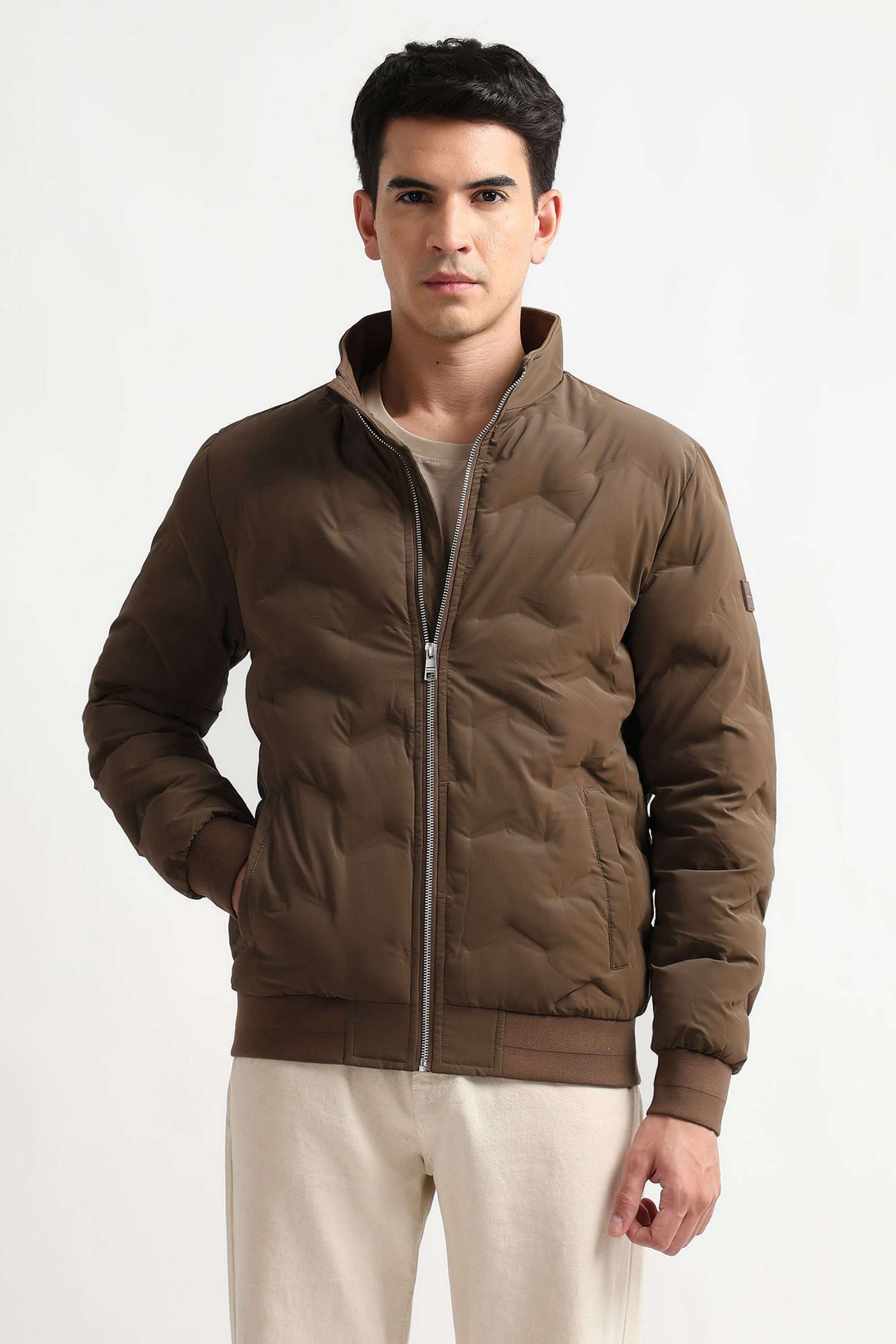Solid-Nylon-Regular-Fit-Men-Jacket