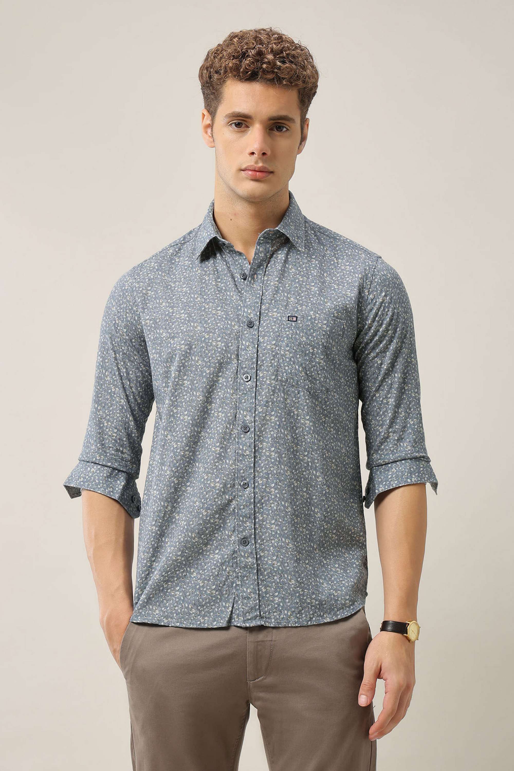 Printed-Pure-Cotton-Men-s-Casual-Wear-Shirt