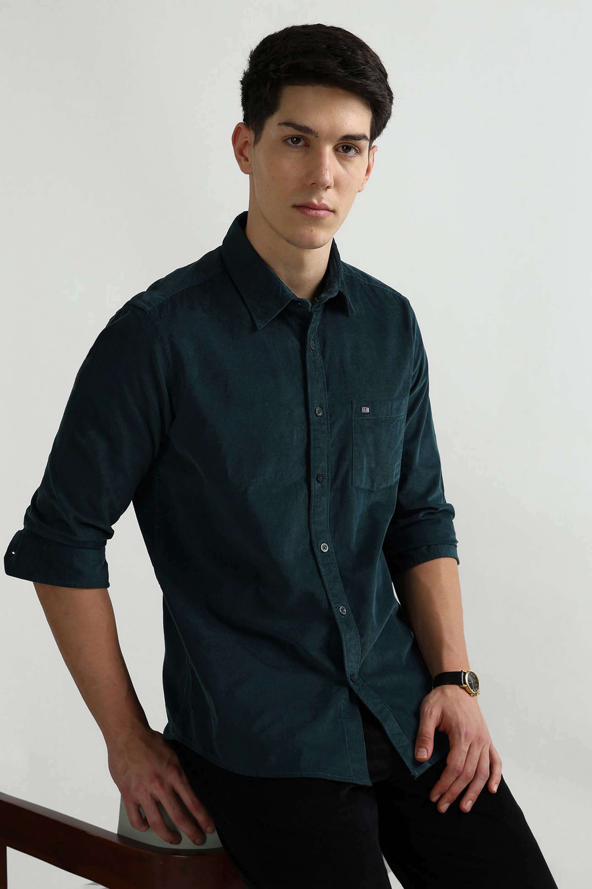 Solid-Cotton-Slim-Fit-Men-s-Shirt