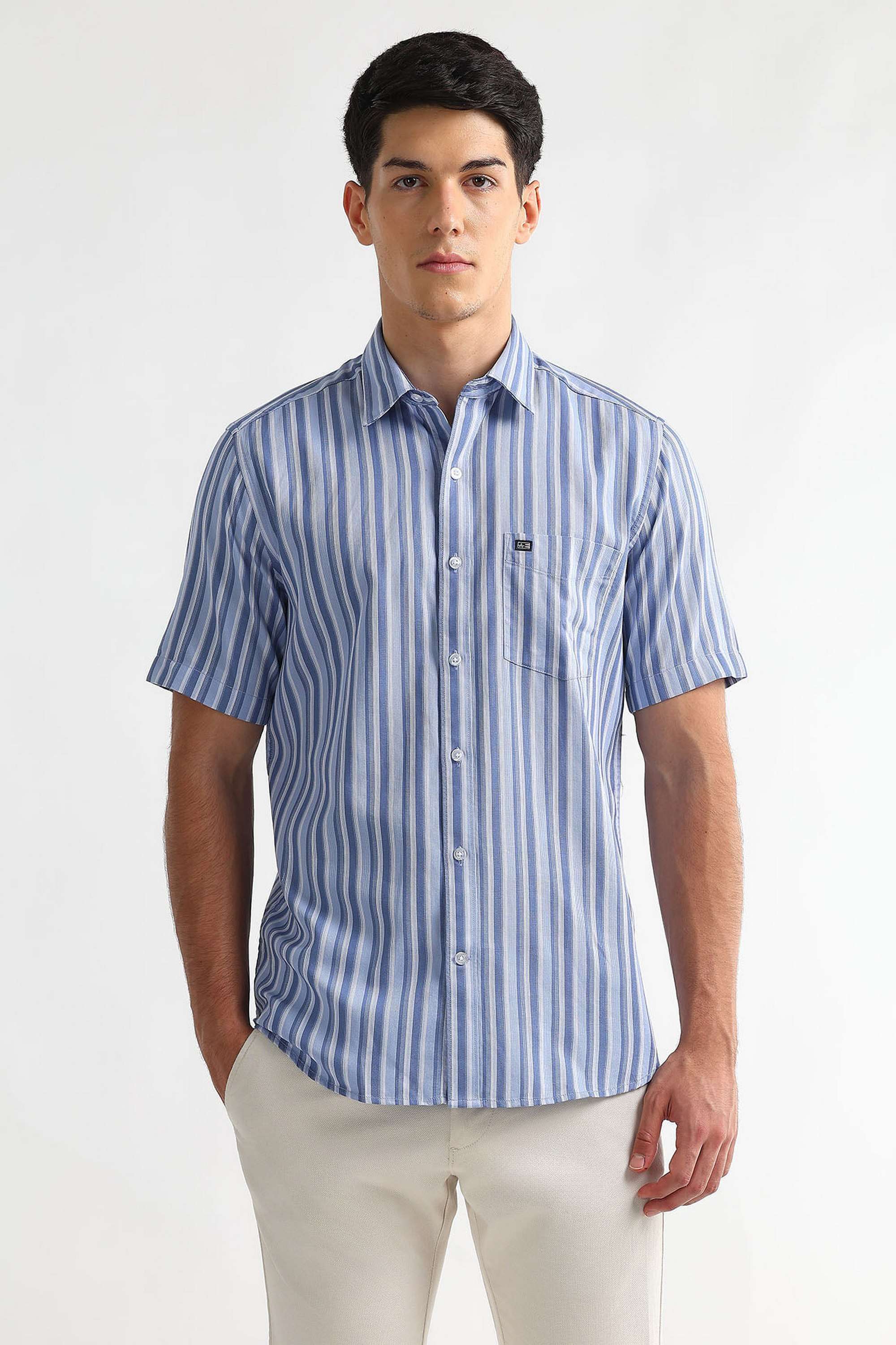 Stripes-Cotton-Slim-Fit-Men-s-Casual-Wear-Shirt