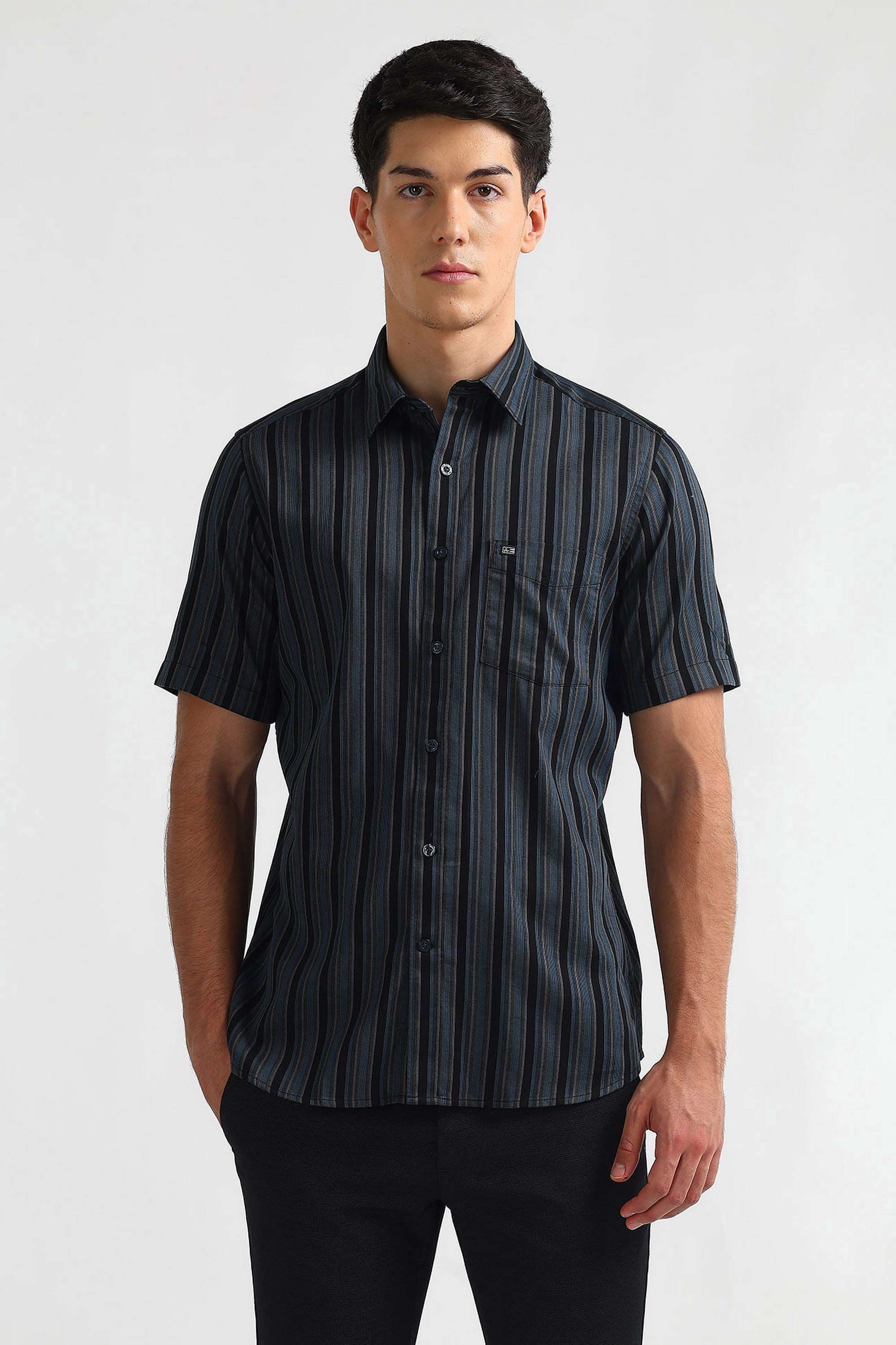 Dobby-Cotton-Regular-Fit-Men-s-Casual-Wear-Shirt