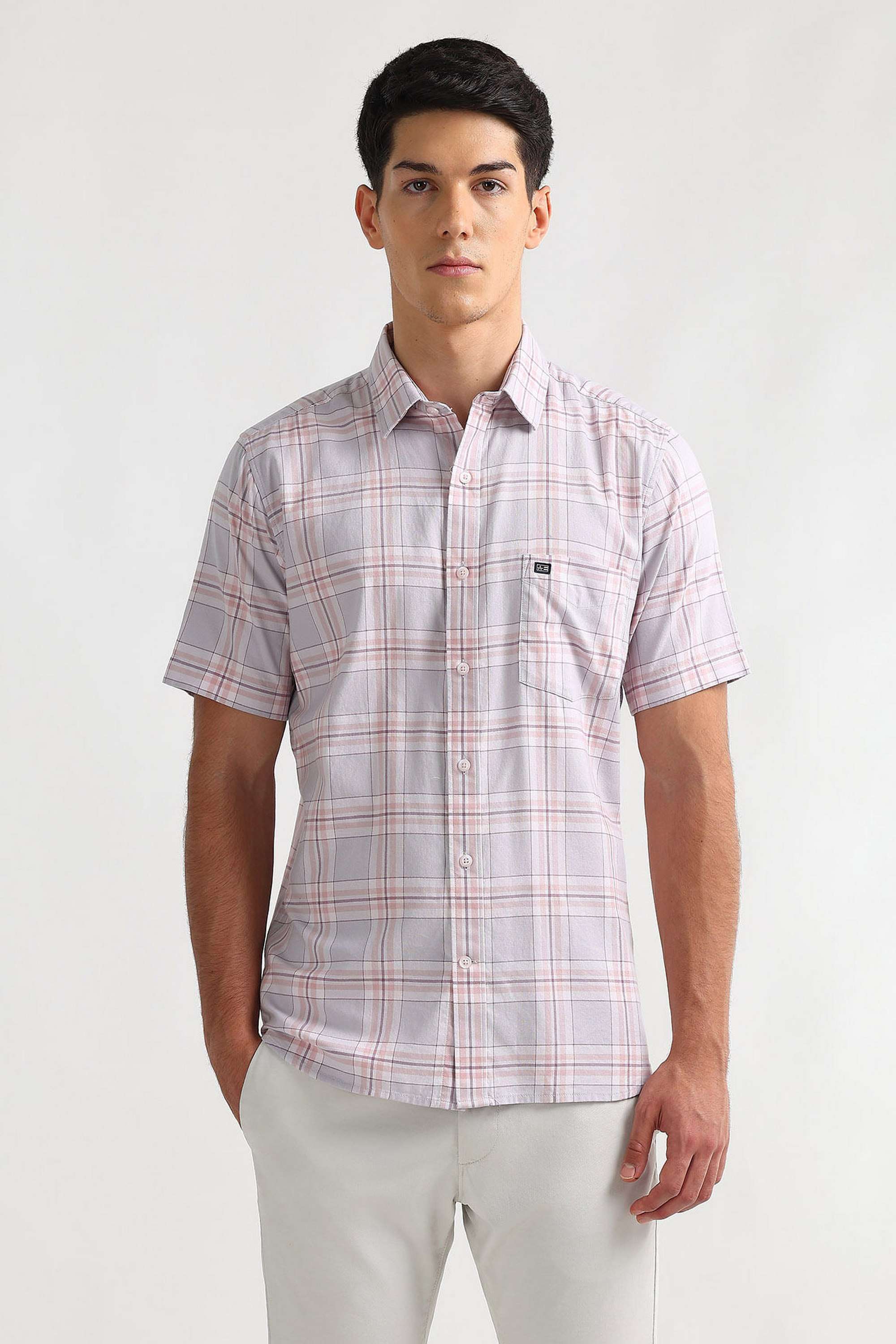 Checks-Cotton-Regular-Fit-Men-s-Casual-Wear-Shirt
