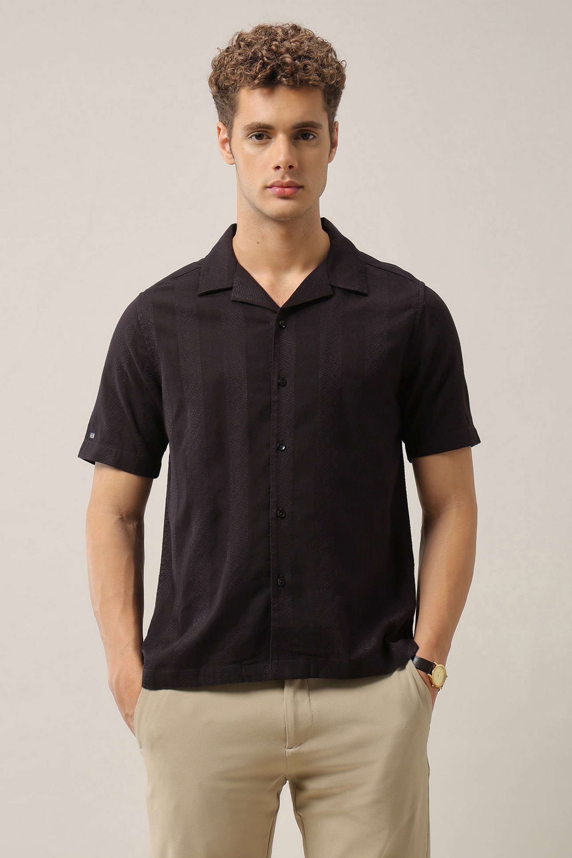 Solid-Pure-Cotton-Men-s-Casual-Wear-Shirt