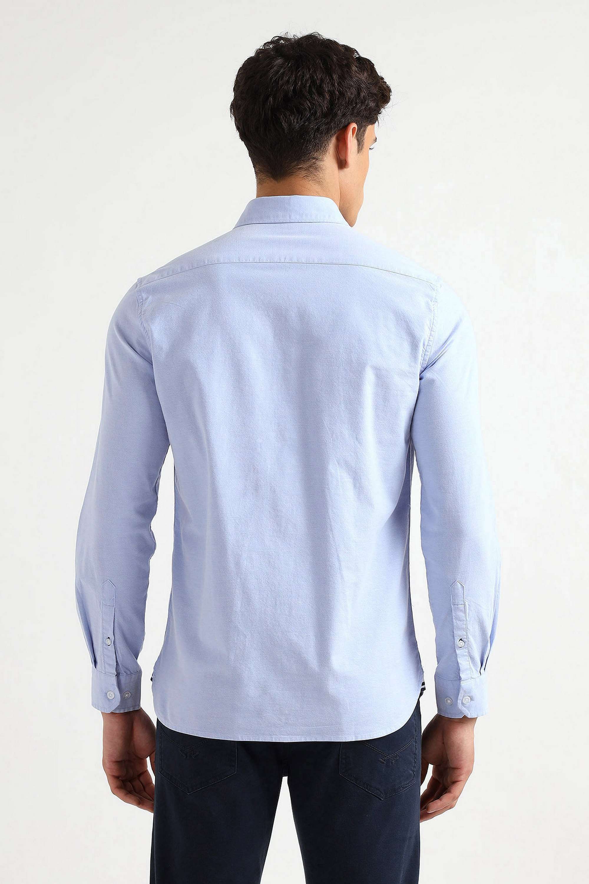Solid-Cotton-Blend-Slim-Fit-Men-s-Casual-Shirt