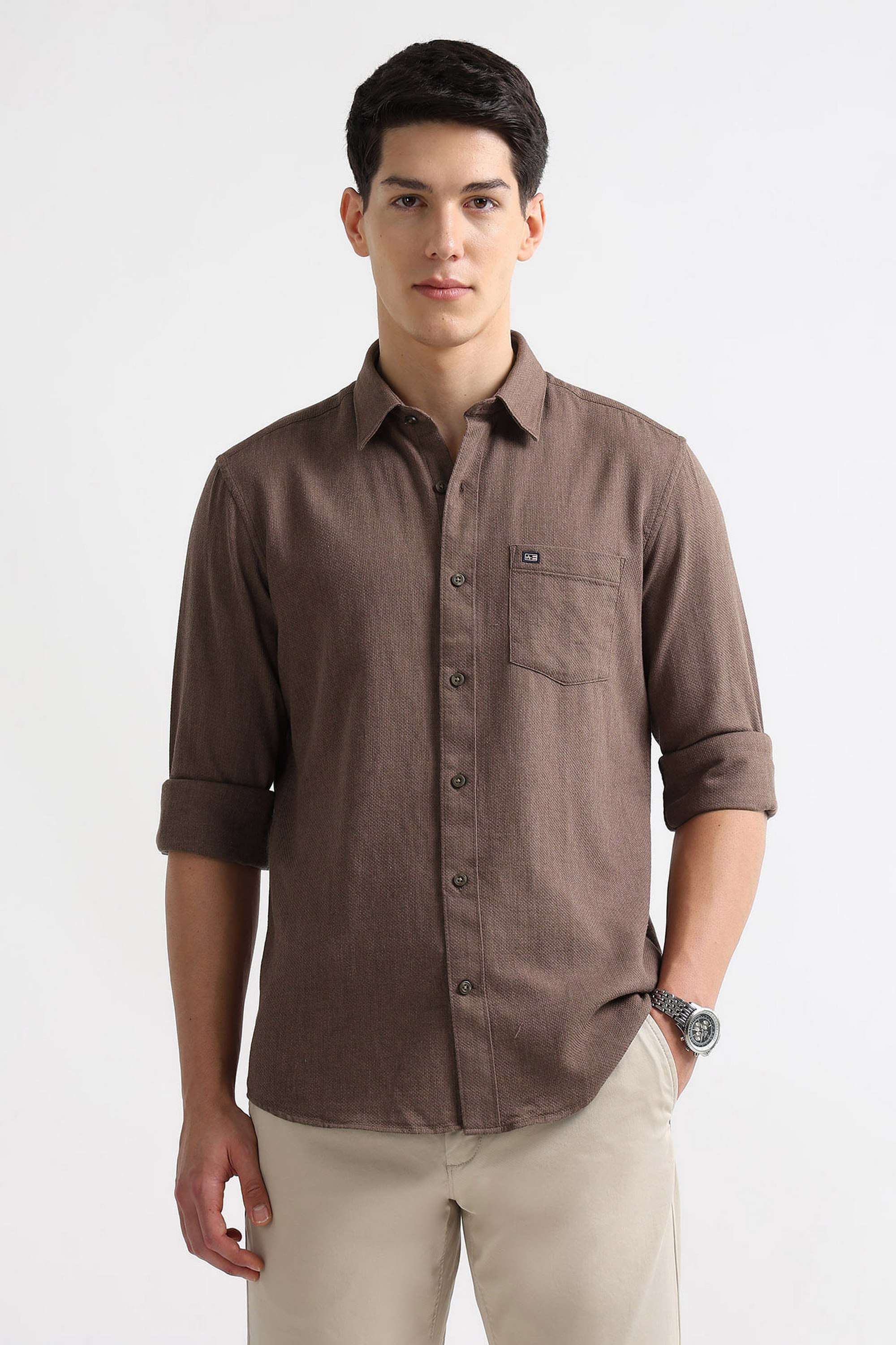Solid-Cotton-Slim-Fit-Men-s-Shirt