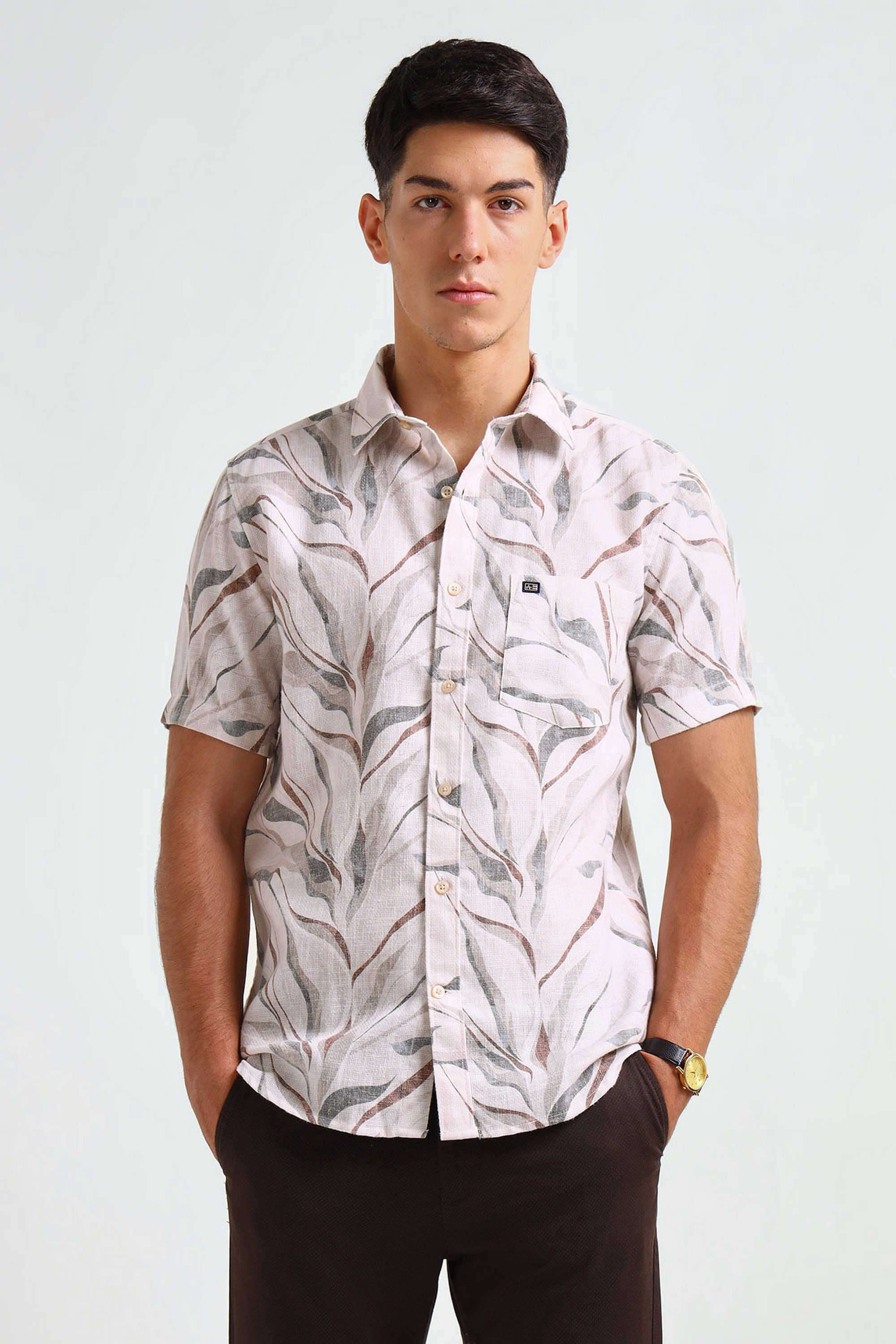 Printed-Blended-Fabric-Regular-Fit-Men-s-Casual-Shirt