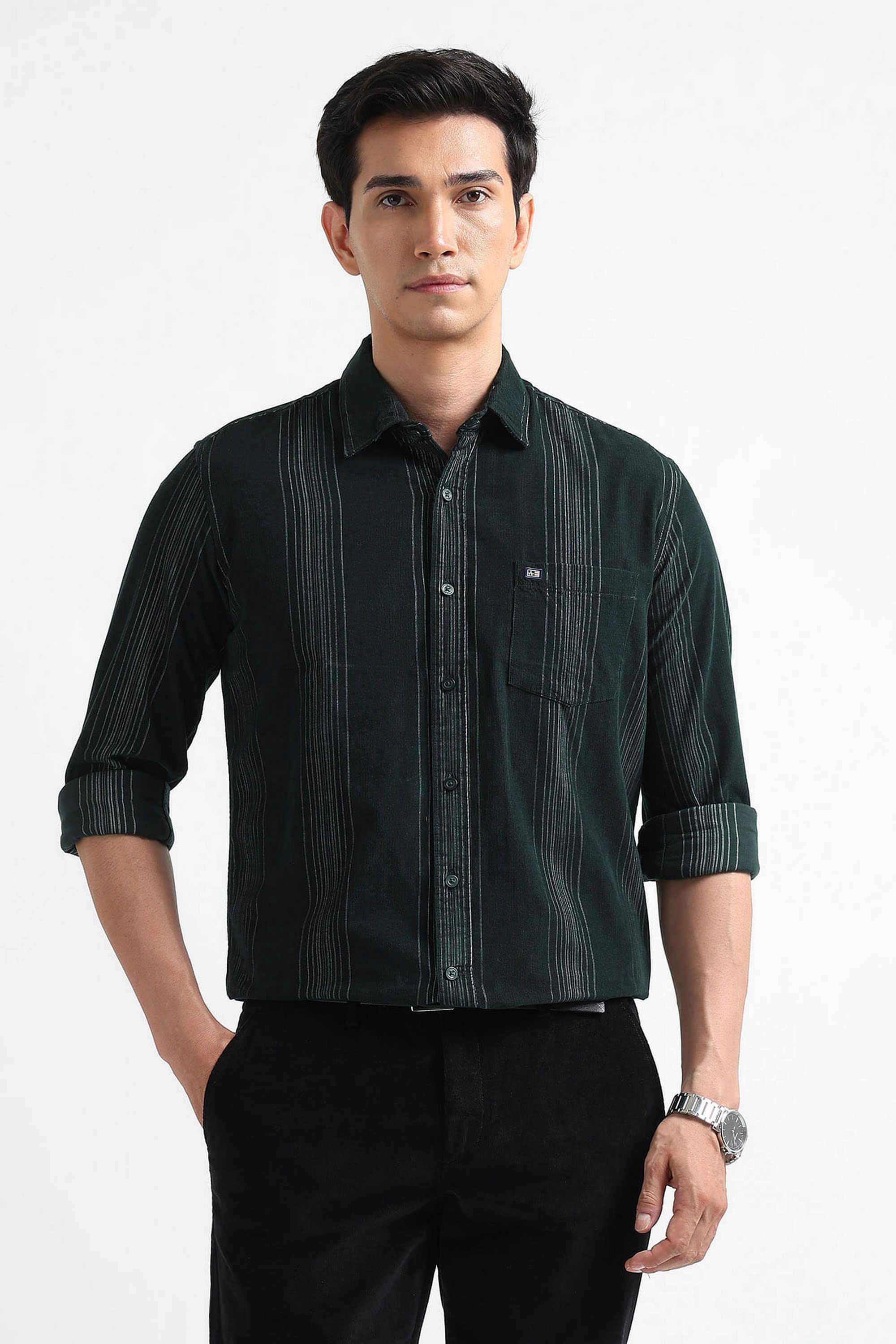 Stripes-Cotton-Slim-Fit-Men-Casual-Wear-Shirt