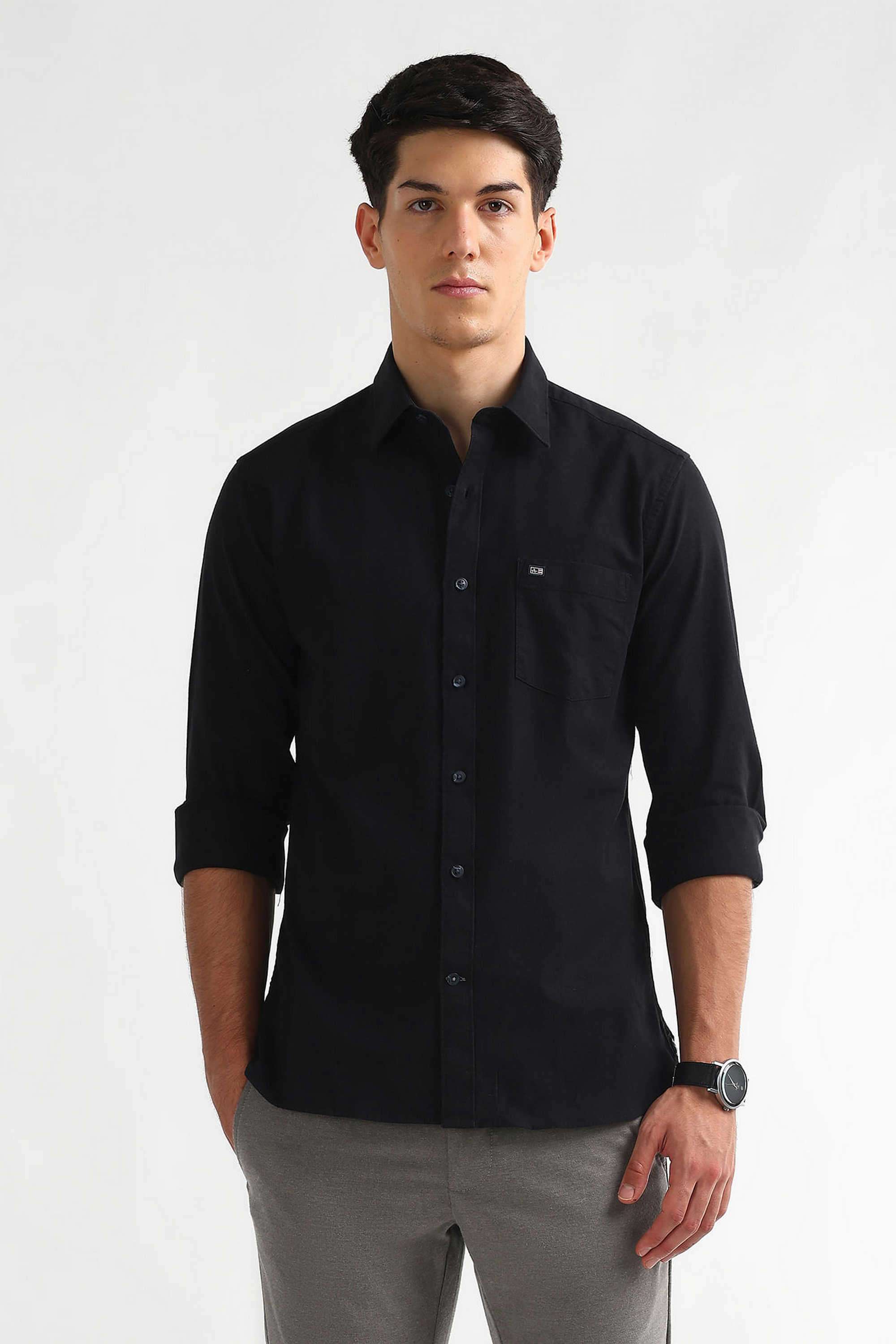 Solid-Cotton-Slim-Fit-Men-s-Casual-Shirt