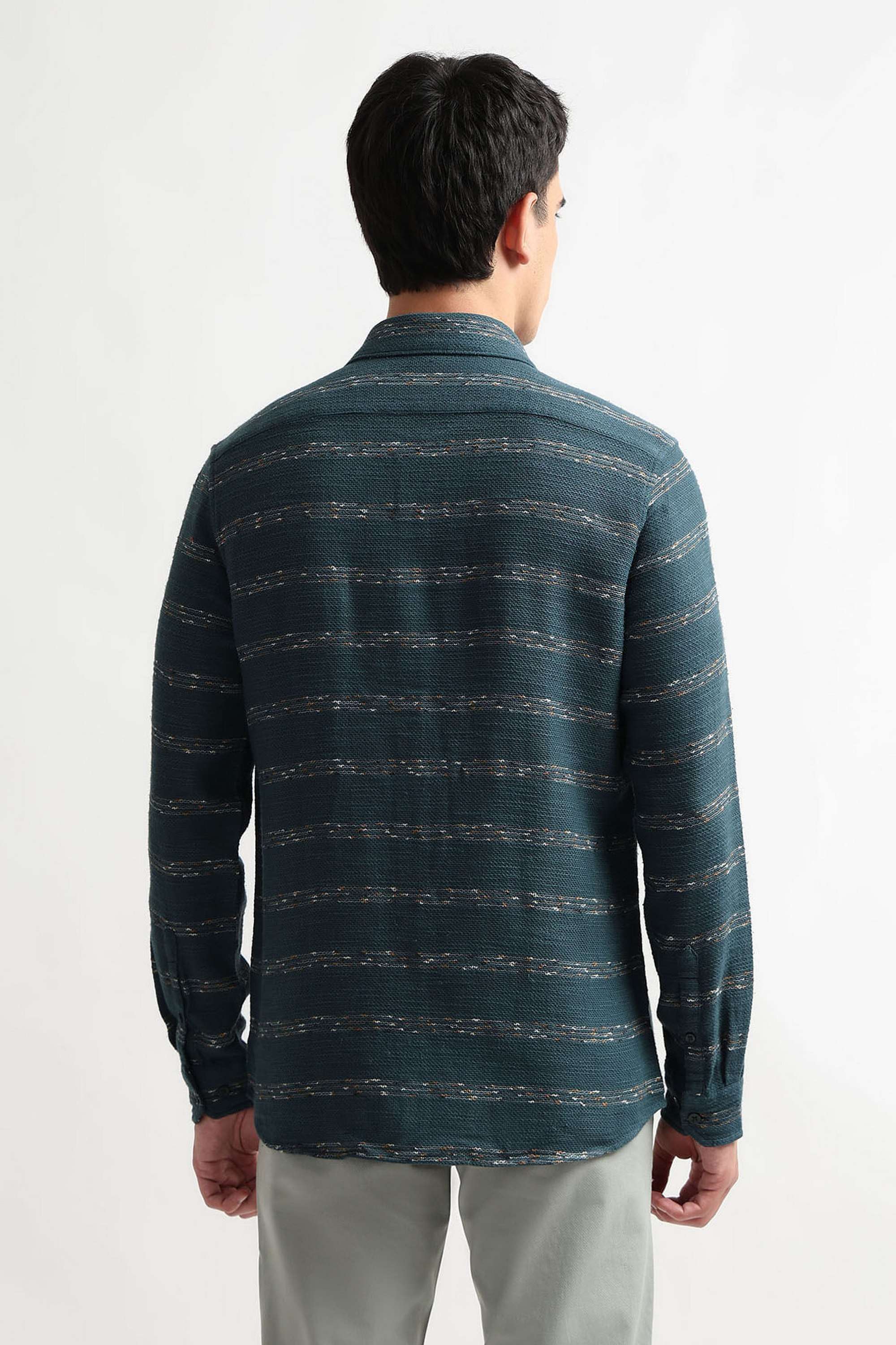 Dobby-Cotton-Blend-Regular-Fit-Men-s-Casual-Wear-Shirt