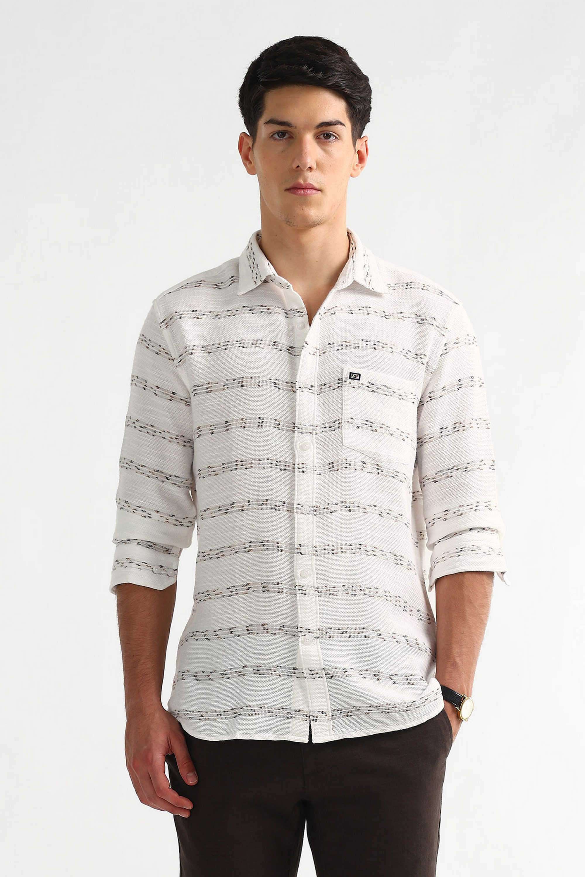 Solid-Cotton-Blend-Slim-Fit-Men-s-Casual-Shirt