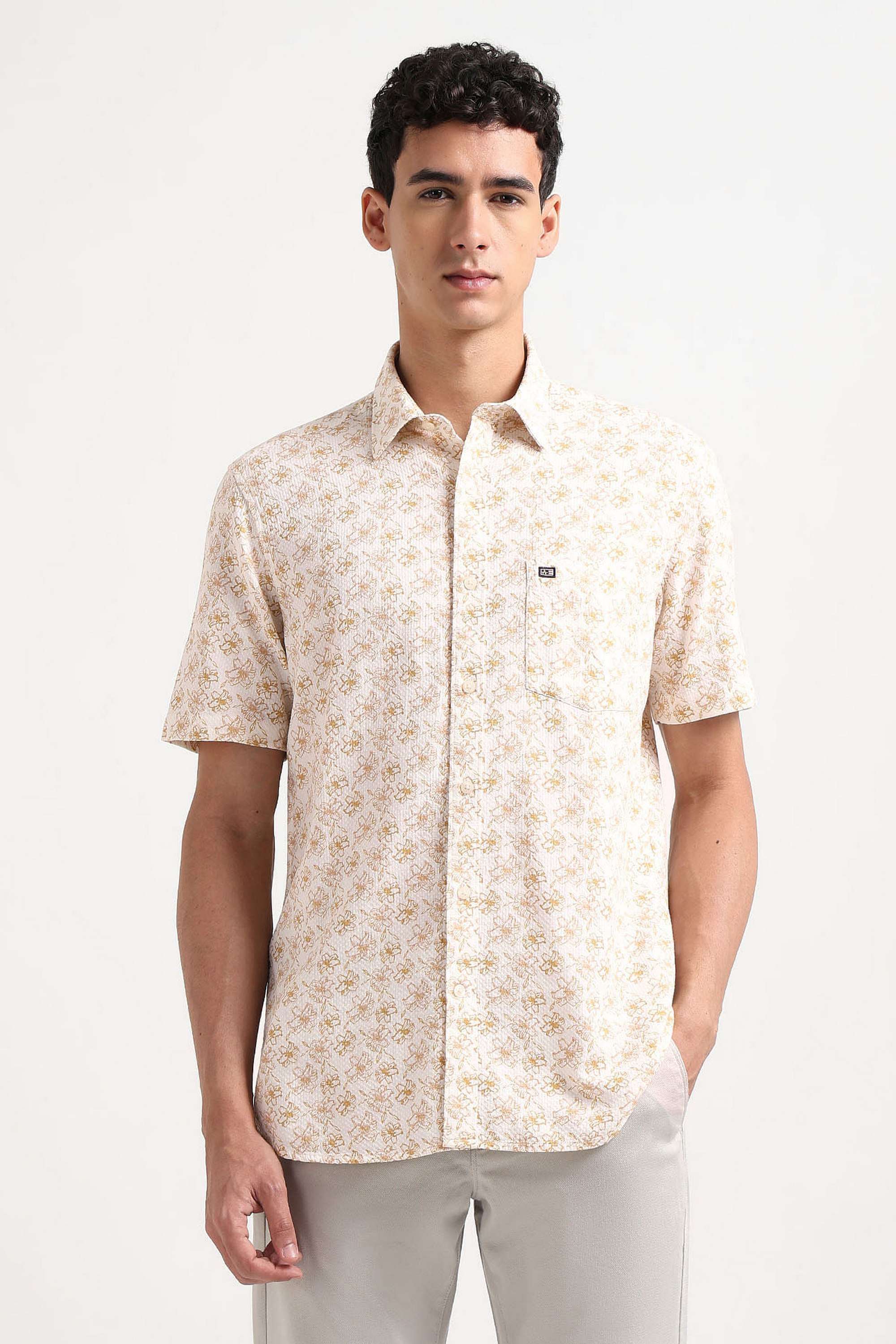 Floral-Cotton-Regular-Fit-Men-s-Casual-Wear-Shirt
