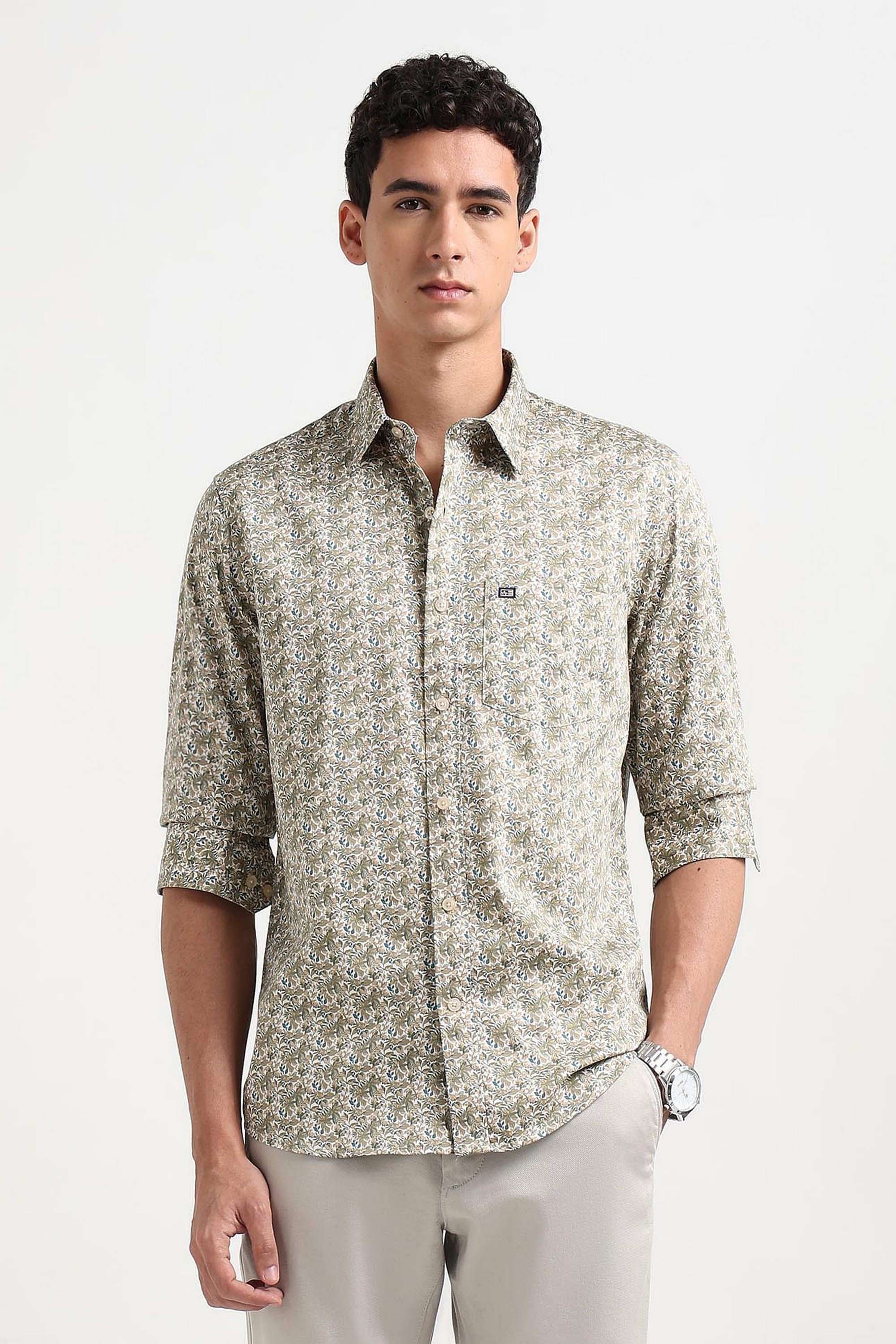 Printed-Cotton-Slim-Fit-Men-Casual-Wear-Shirt