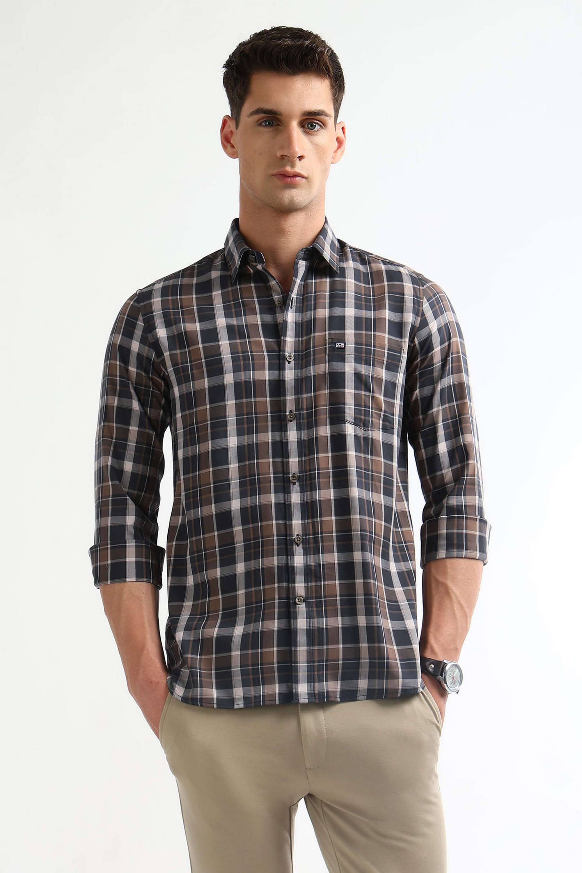 Checks-Cotton-Slim-Fit-Men-s-Shirt