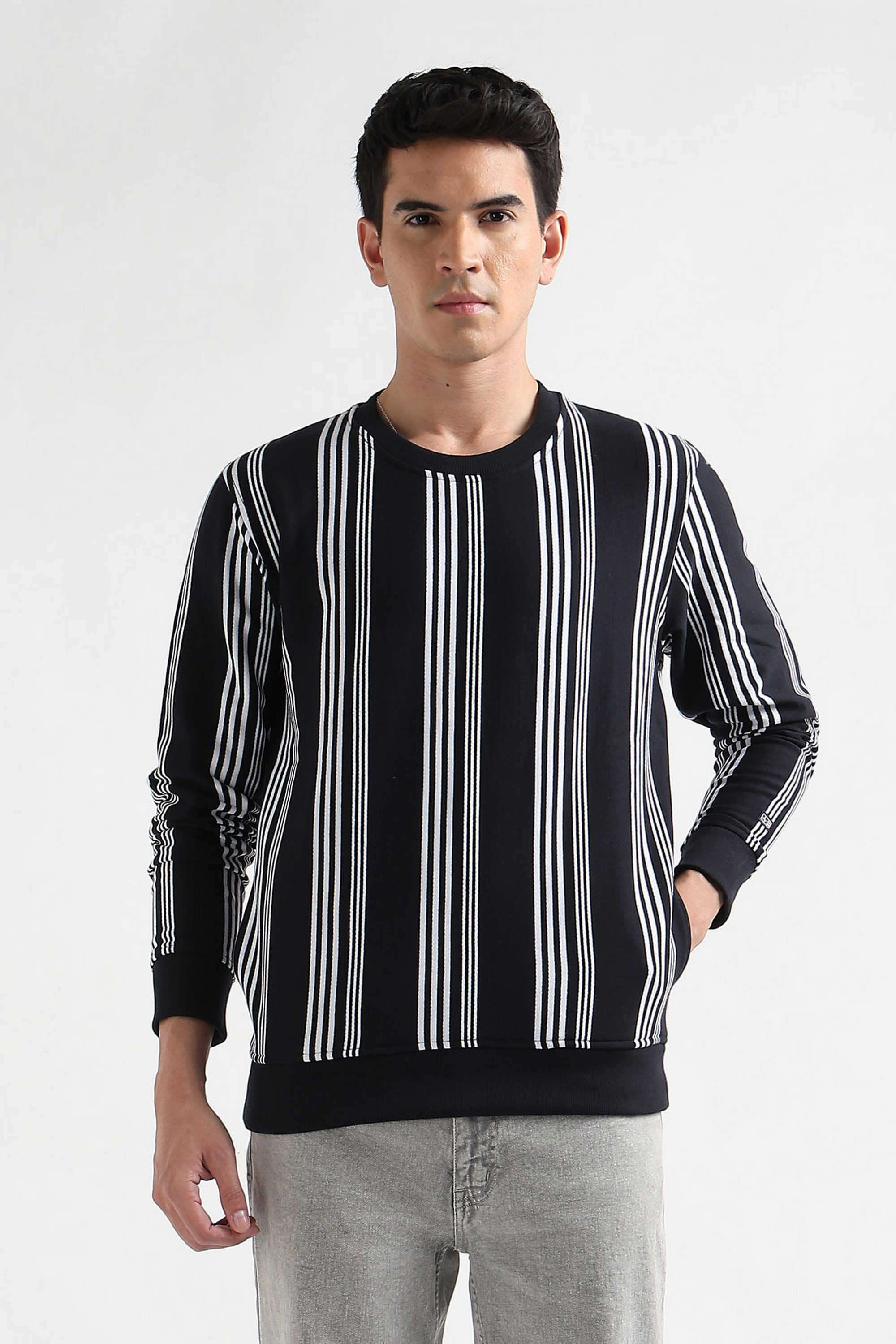 Solid-Cotton-Blend-Round-Neck-Men-s-Sweatshirt
