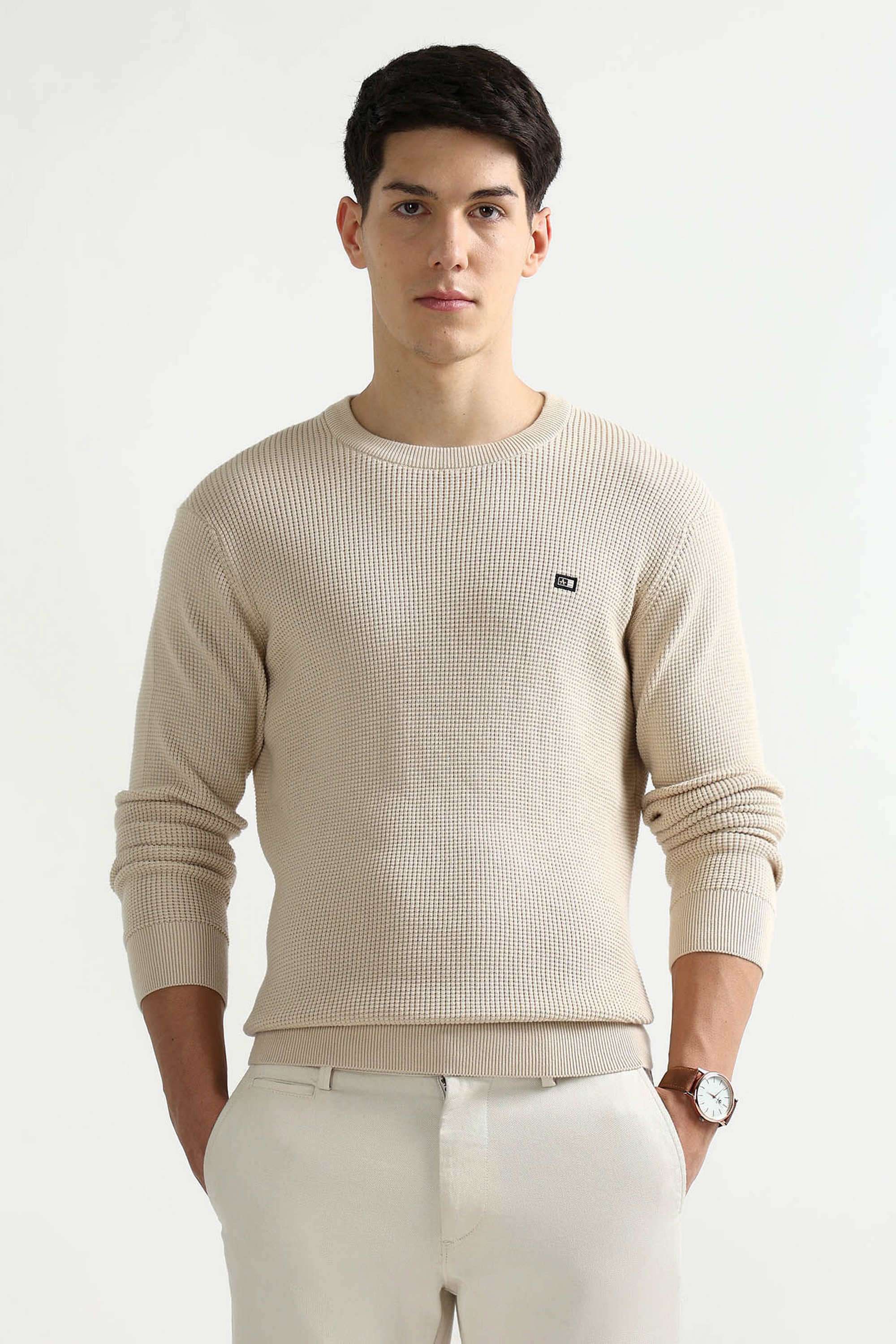 Solid-Cotton-Blend-Regular-Fit-Men-s-Sweatshirt