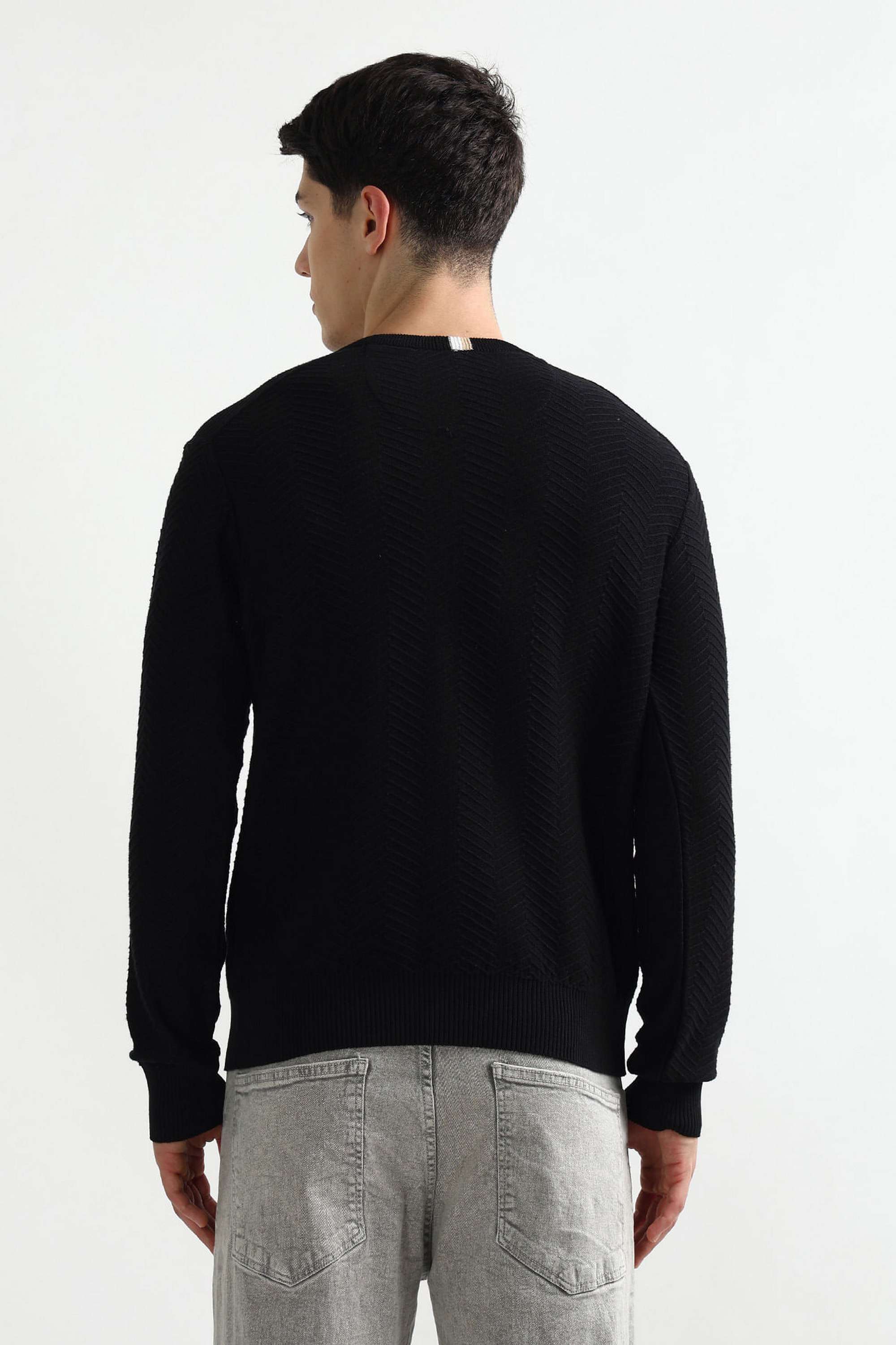 Solid-Cotton-Blend-Regular-Fit-Men-s-Sweatshirt