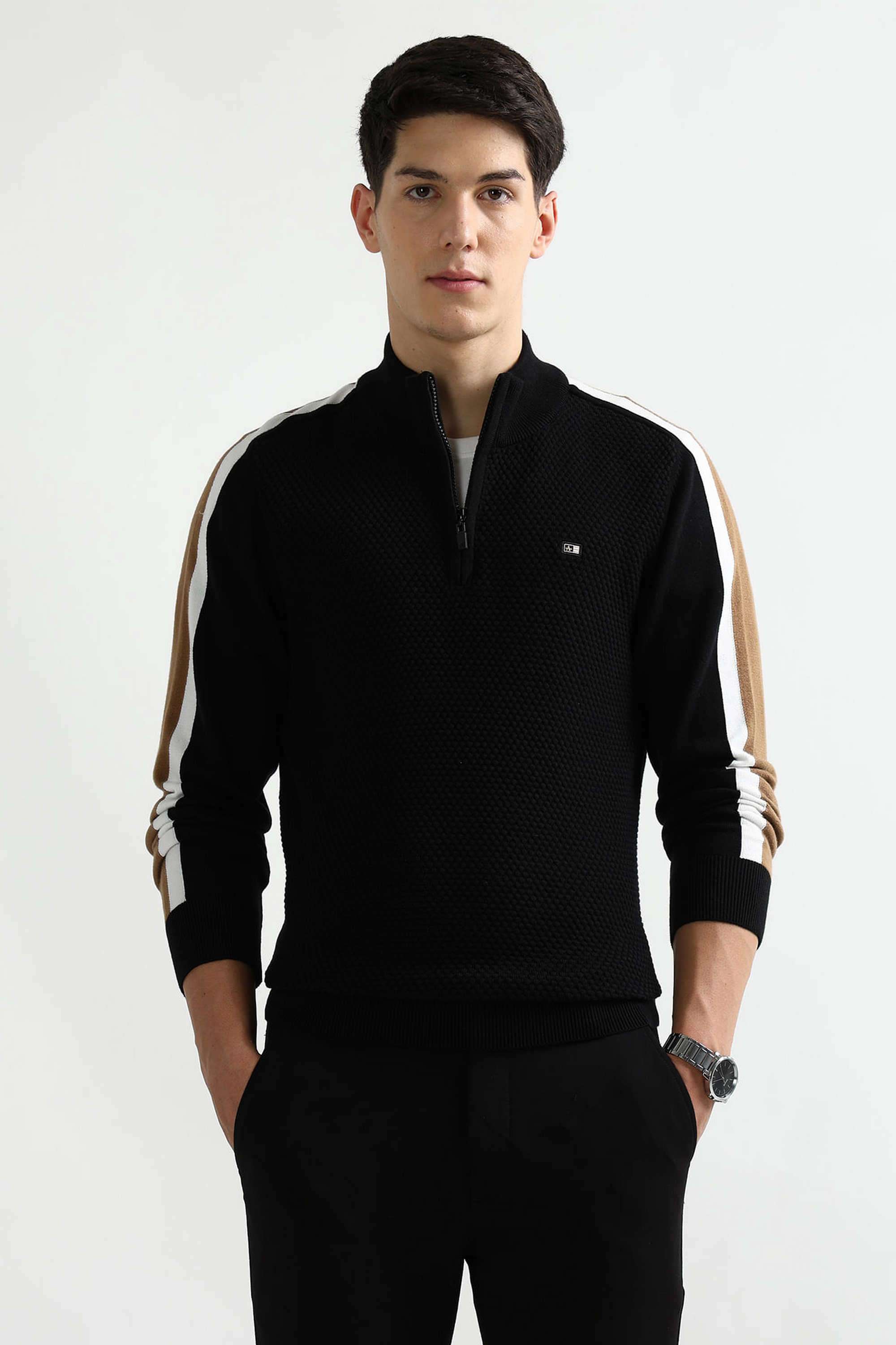 Solid-Cotton-Blend-Regular-Fit-Men-s-Sweatshirt