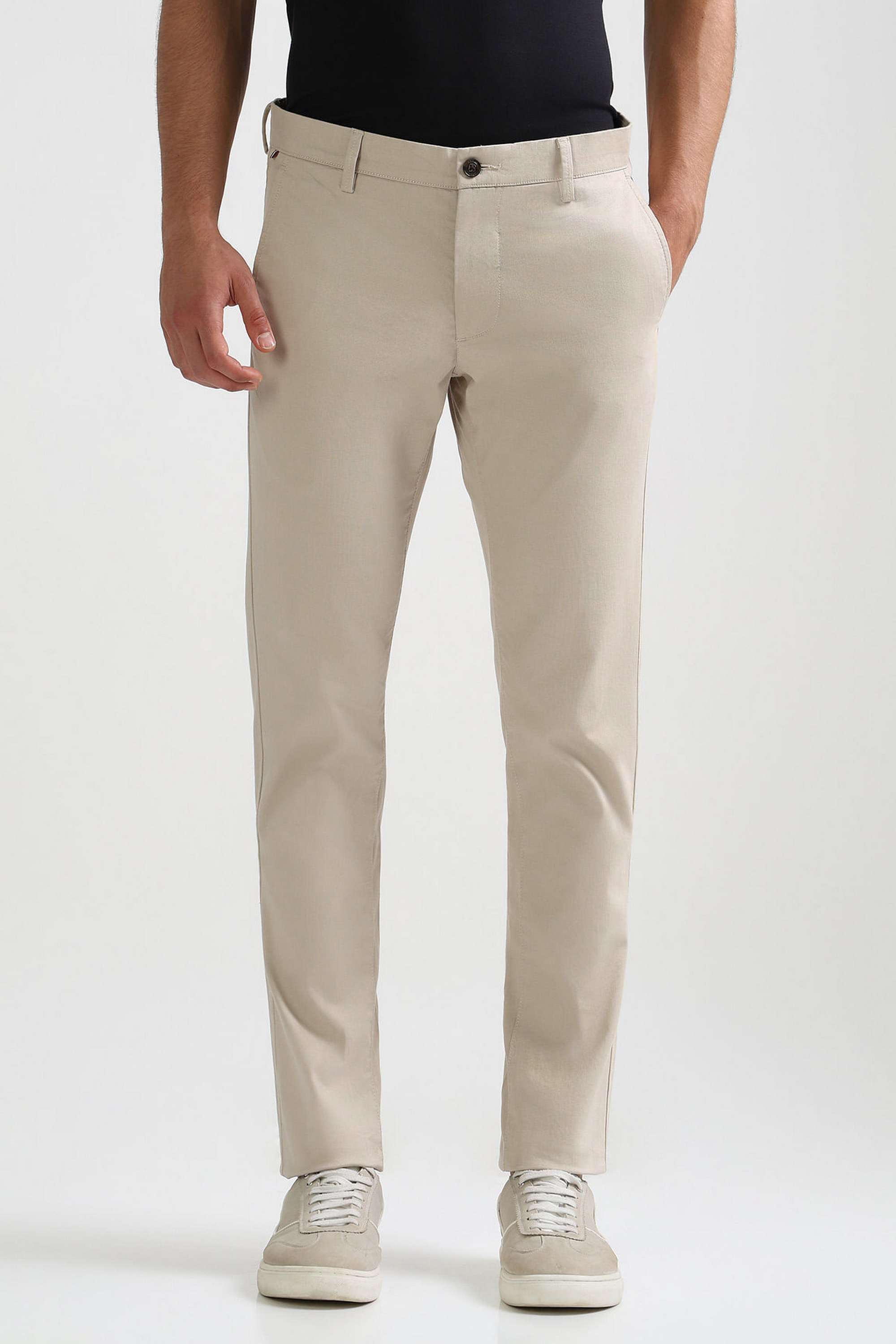 Dobby-Cotton-Blend-Slim-Fit-Men-s-Casual-Wear-Trousers