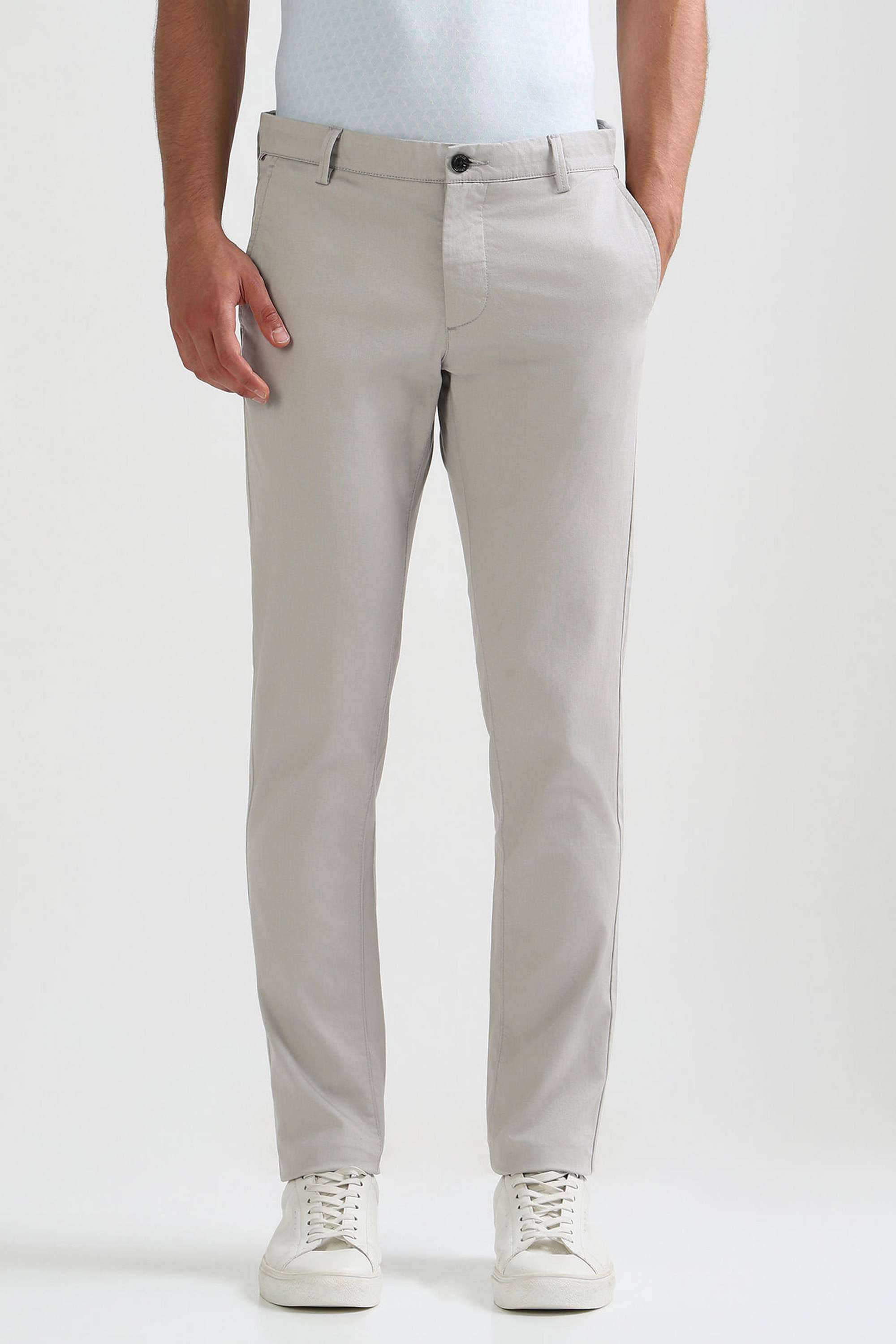 Dobby-Cotton-Blend-Slim-Fit-Men-s-Casual-Wear-Trousers