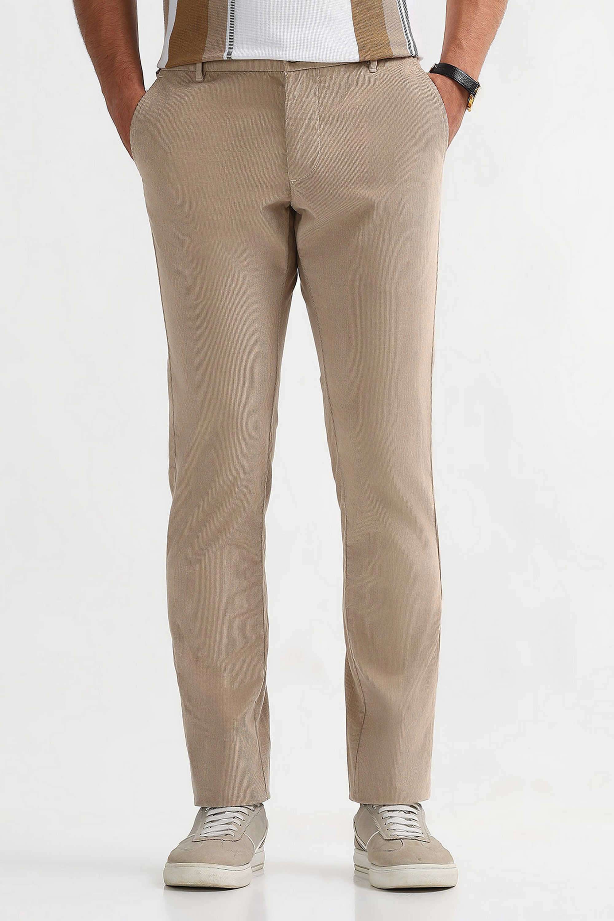 Solid-Cotton-Blend-Slim-Fit-Men-s-Casual-Trousers