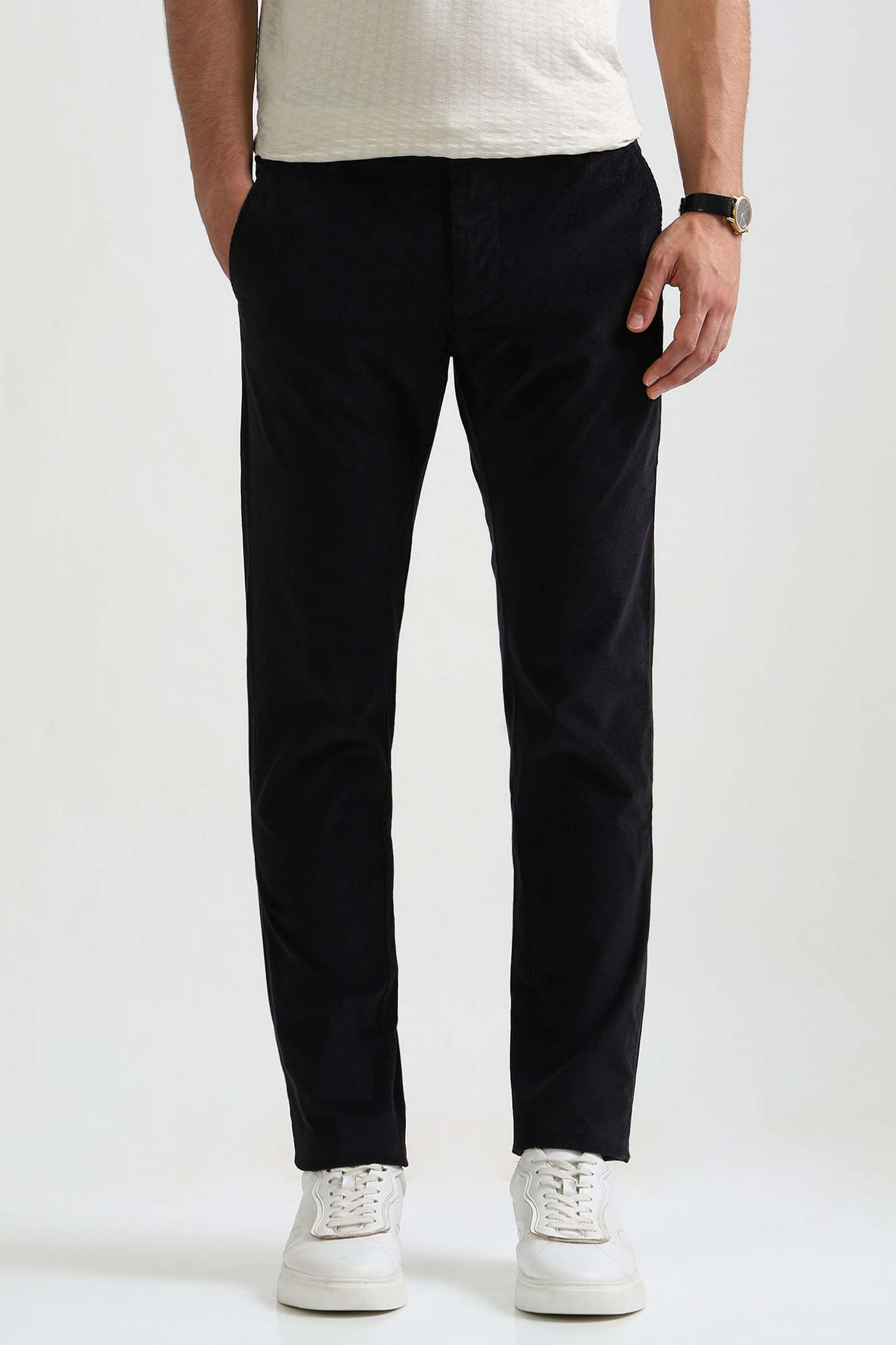 Structured-Slim-Cotton-Blend-Men-s-Casual-Wear-Trousers