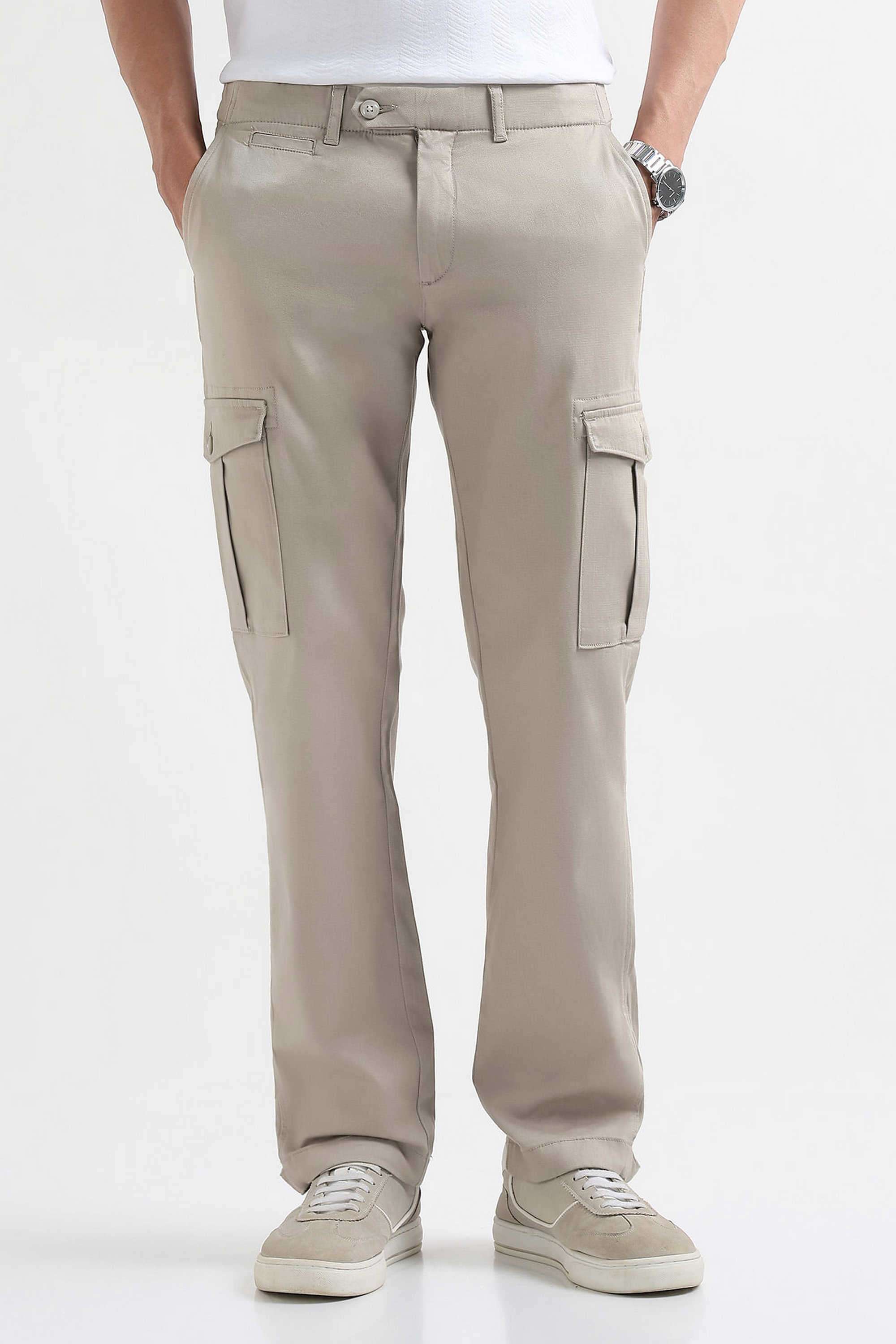 Solid-Cotton-Blend-Regular-Fit-Men-s-Casual-Trousers