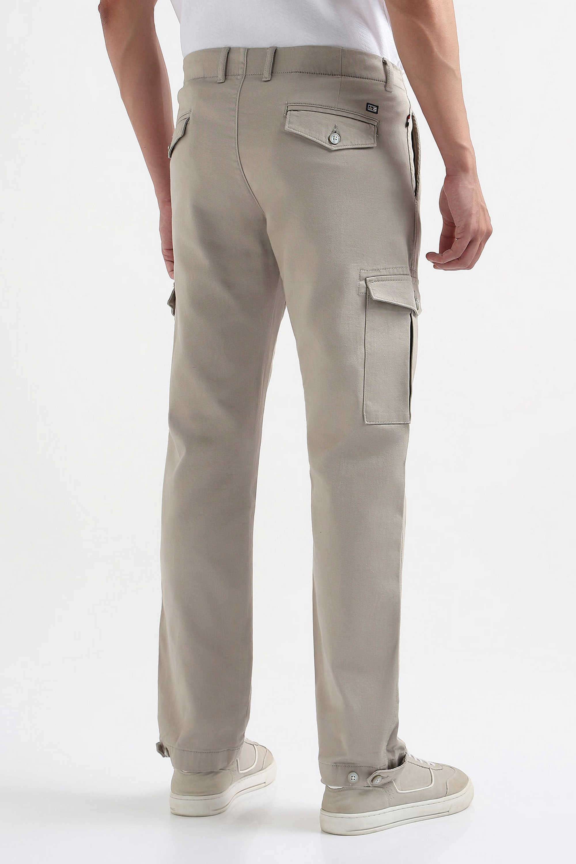 Solid-Cotton-Blend-Regular-Fit-Men-s-Casual-Trousers