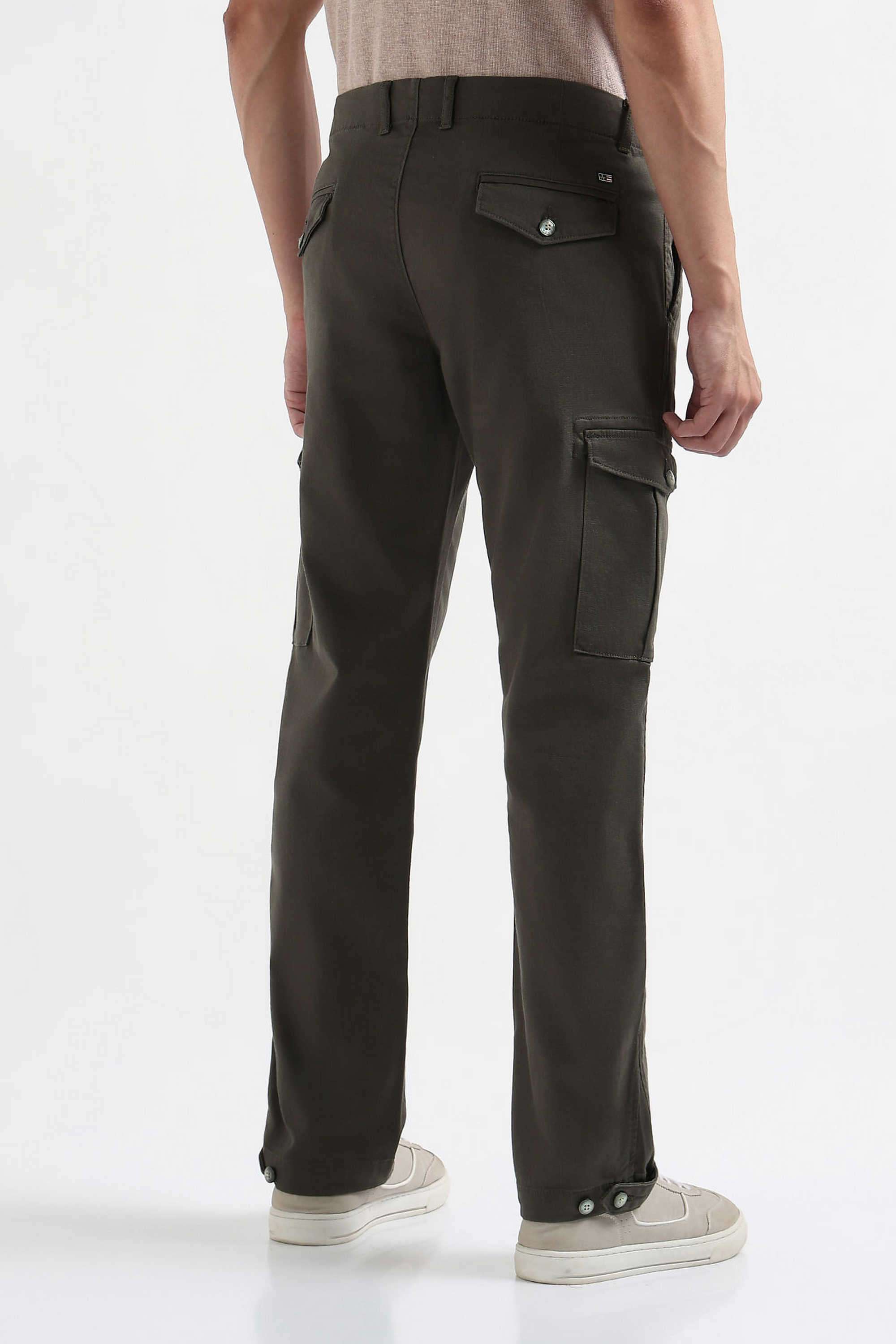 Solid-Cotton-Blend-Regular-Fit-Men-s-Casual-Trousers