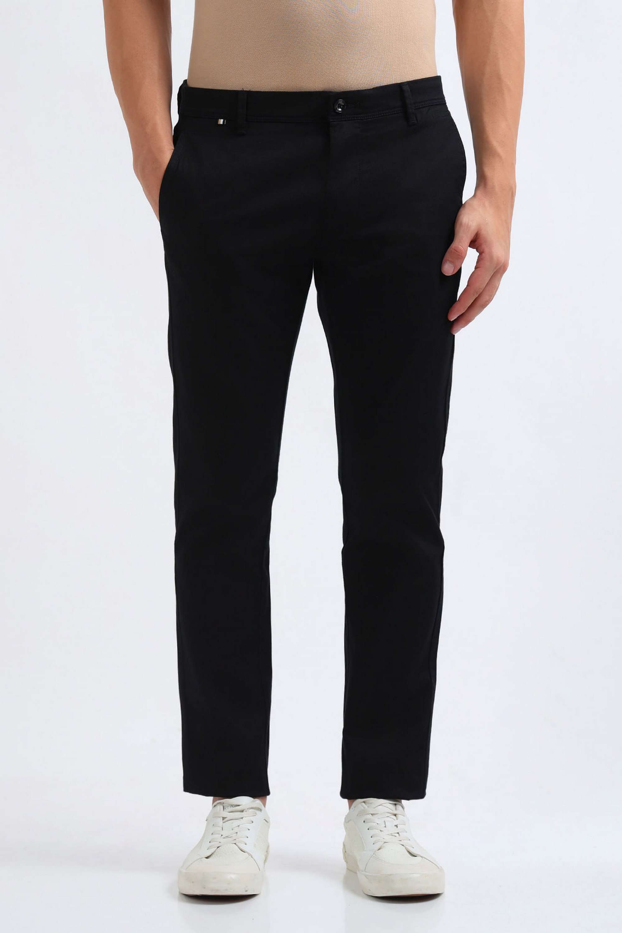 Dobby-Cotton-Blend-Slim-Fit-Men-s-Casual-Wear-Trousers