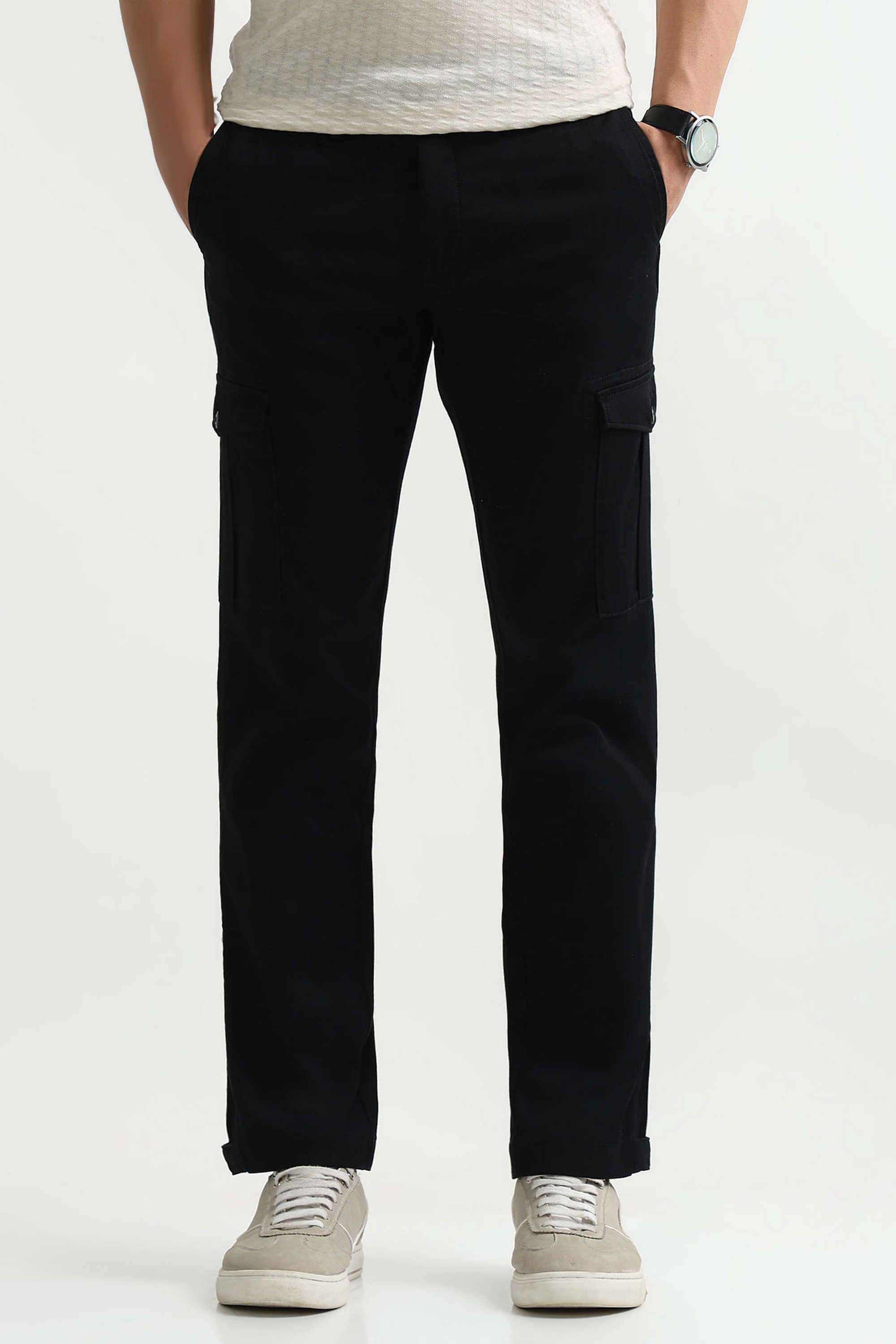 Solid-Cotton-Blend-Regular-Fit-Men-s-Casual-Trousers