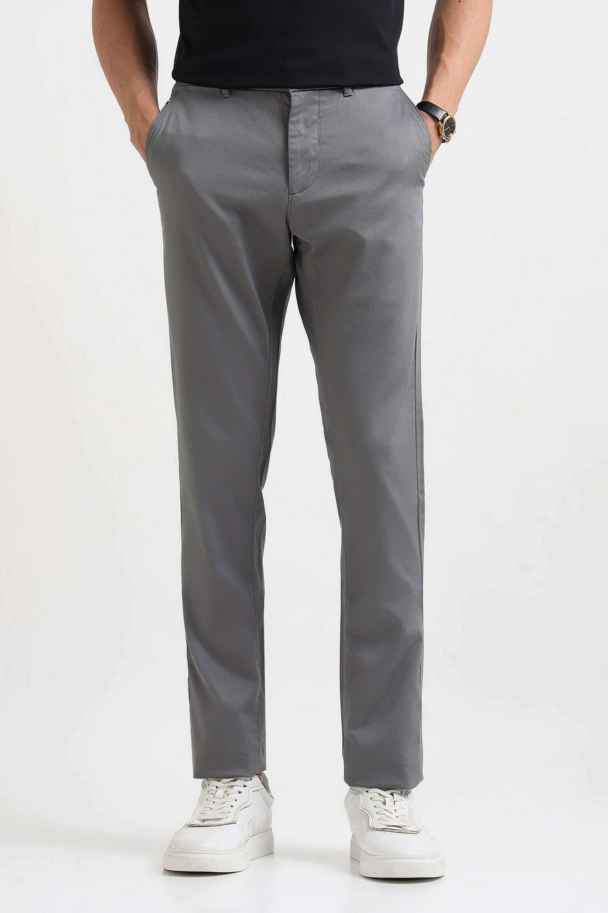 Textured-Cotton-Blend-Slim-Fit-Men-Casual-Wear-Trousers